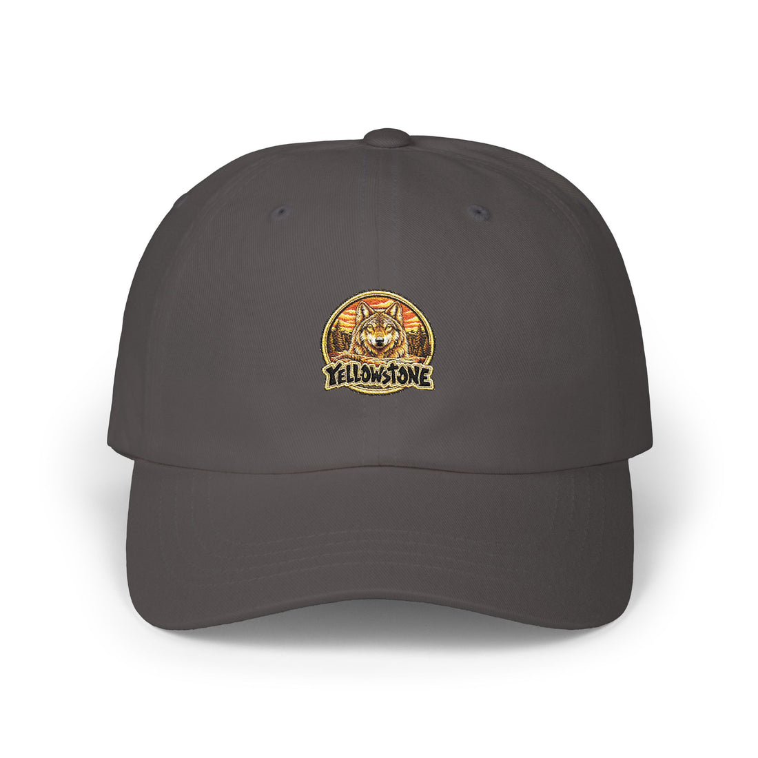 Yellowstone National Park Wolf Round Logo Dad Hat