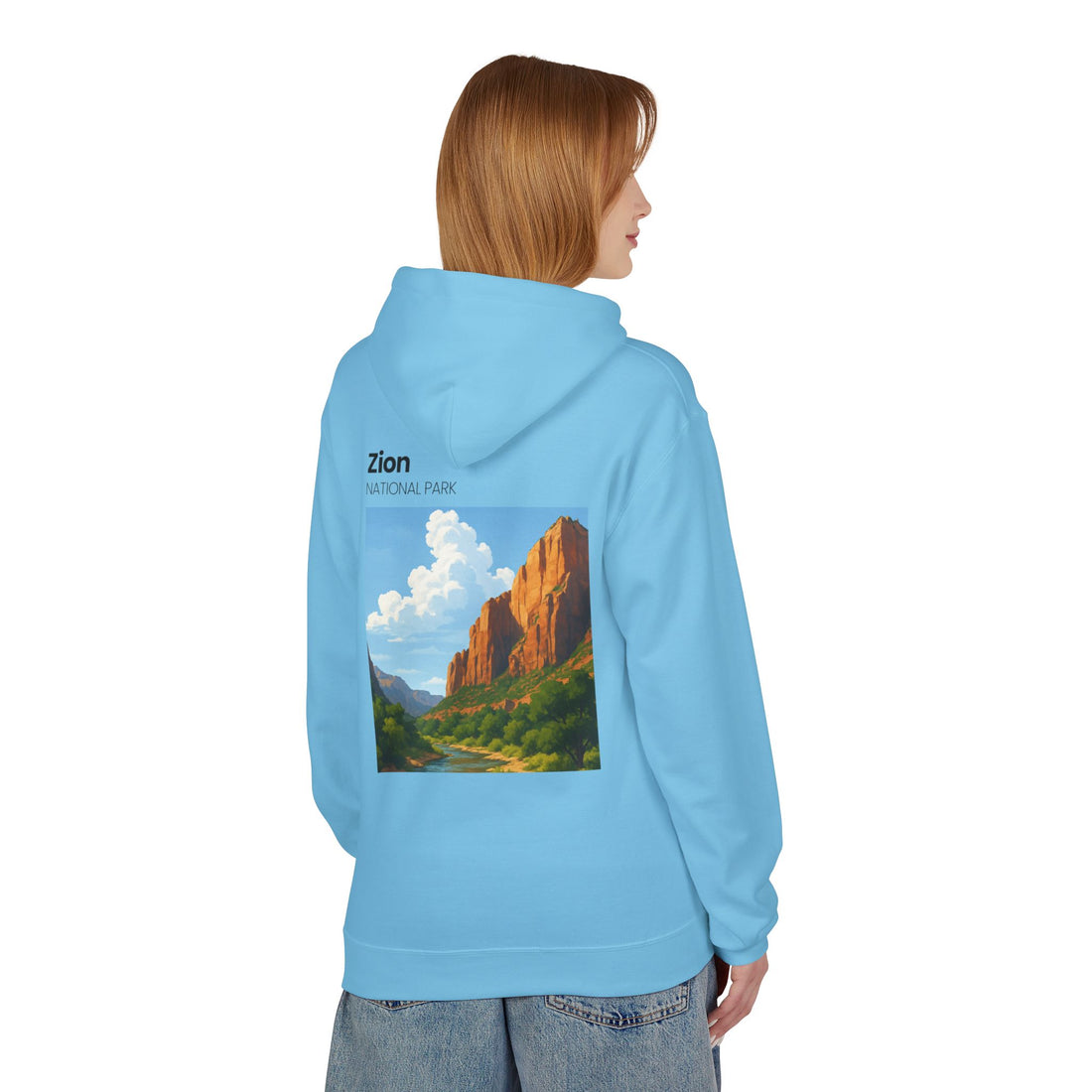Zion National Park landscape Hoodie | Scenic Canyon Poster back print