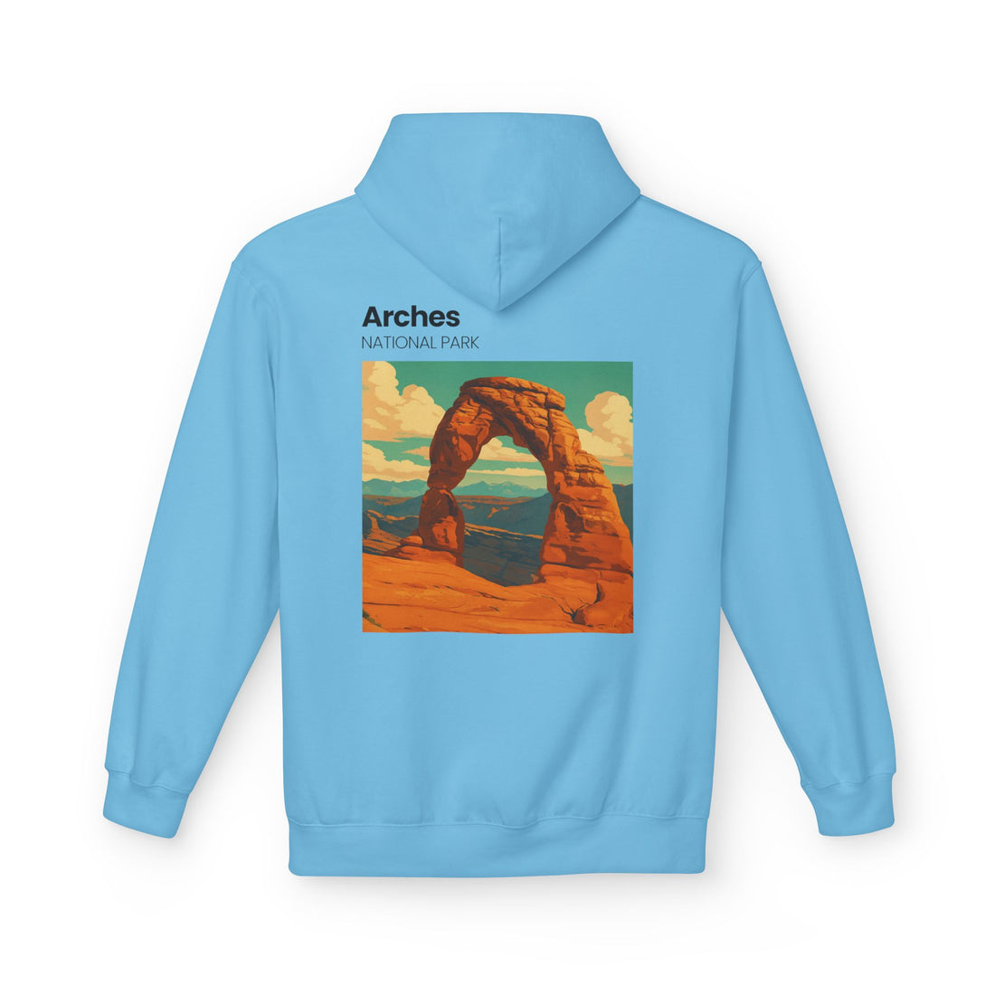 Arches National Park Arch Hoodie | Vintage Travel Poster Style