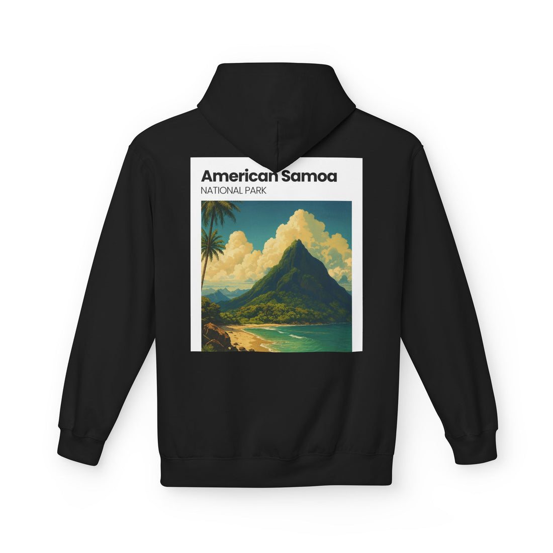 American Samoa National Park Landscape Hoodie | Vintage Tropical Island Print