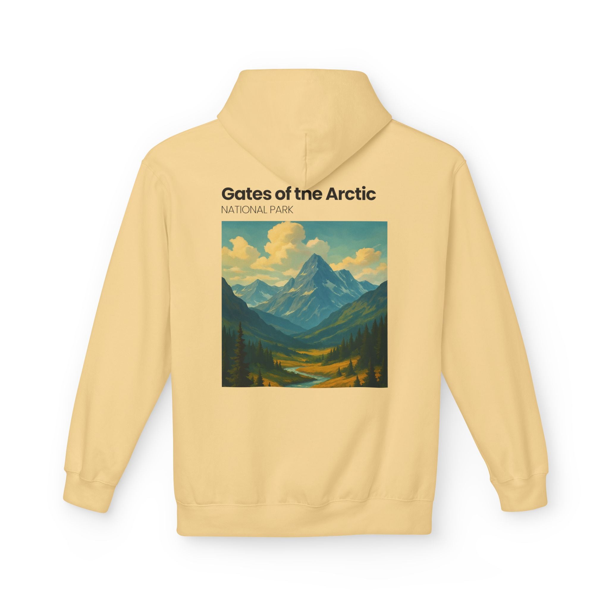 Gates of the Arctic National Park Hoodie | Mountain Landscape Retro Poster