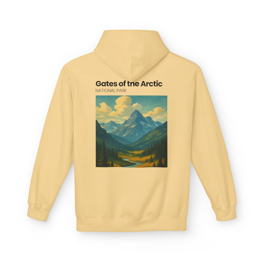 Gates of the Arctic National Park Hoodie | Mountain Landscape Retro Poster