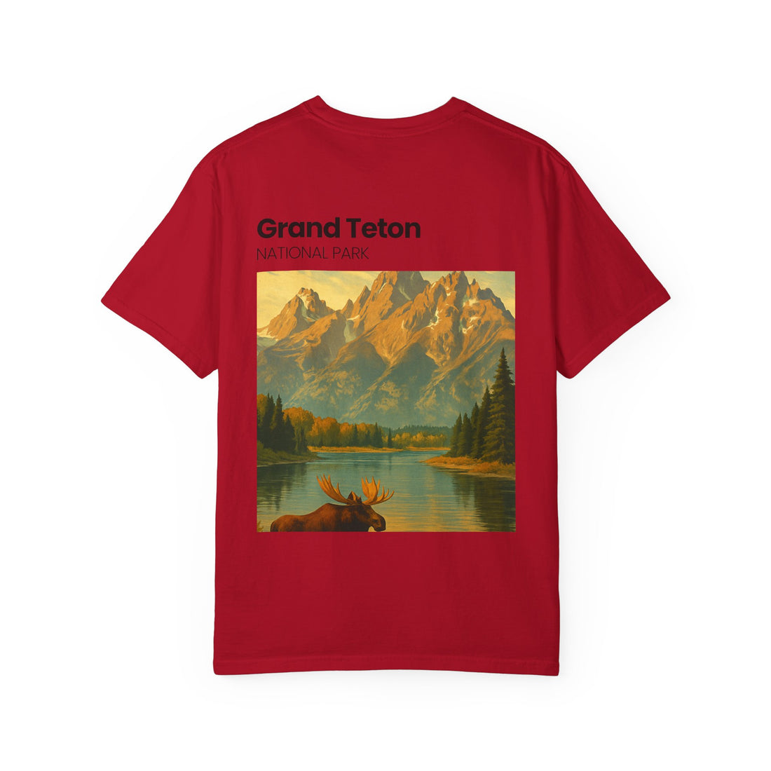 Grand Teton National Park Moose T-Shirt | Vintage Mountain Landscape