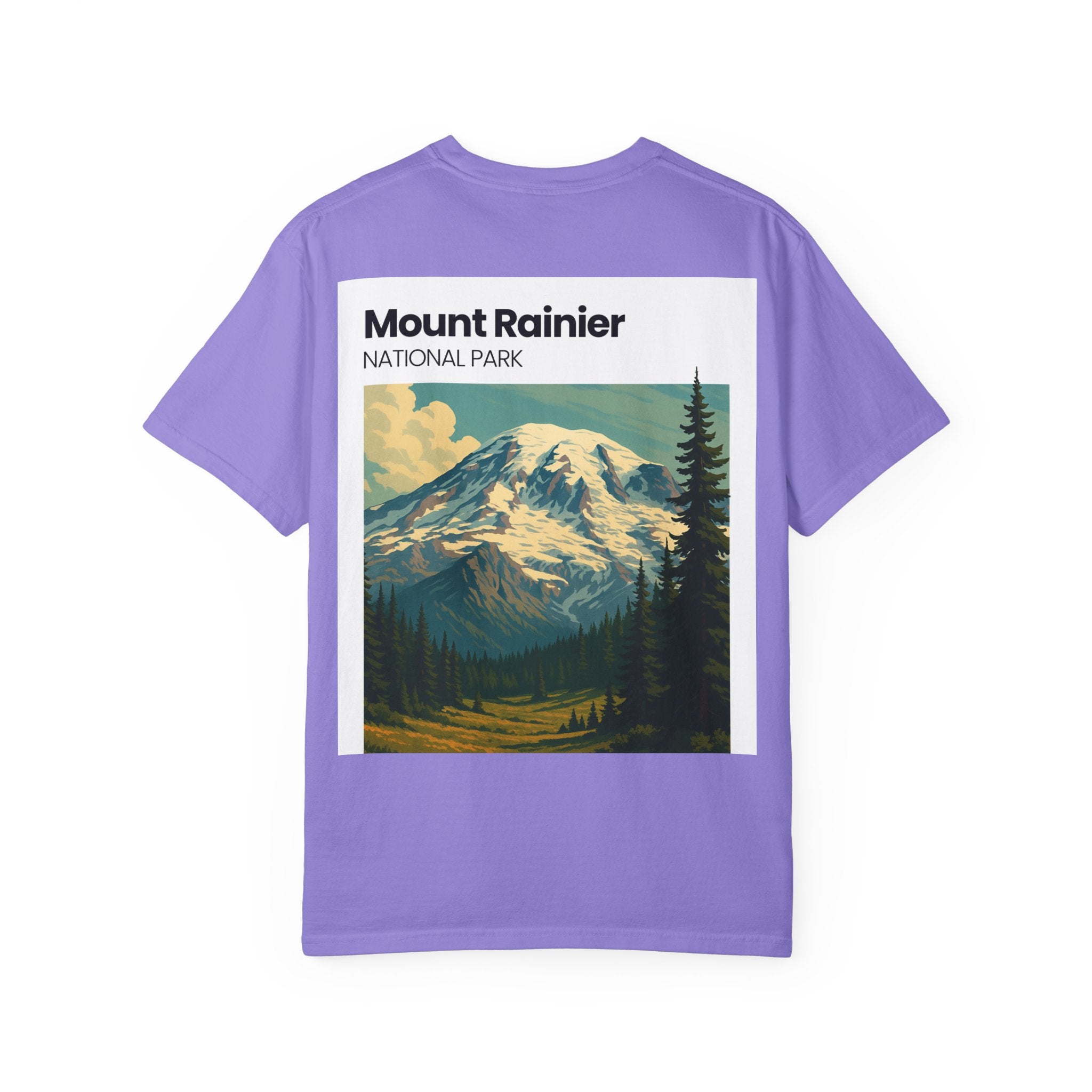 Mount Rainier National Park Poster T-Shirt | Vintage Landscape Graphic