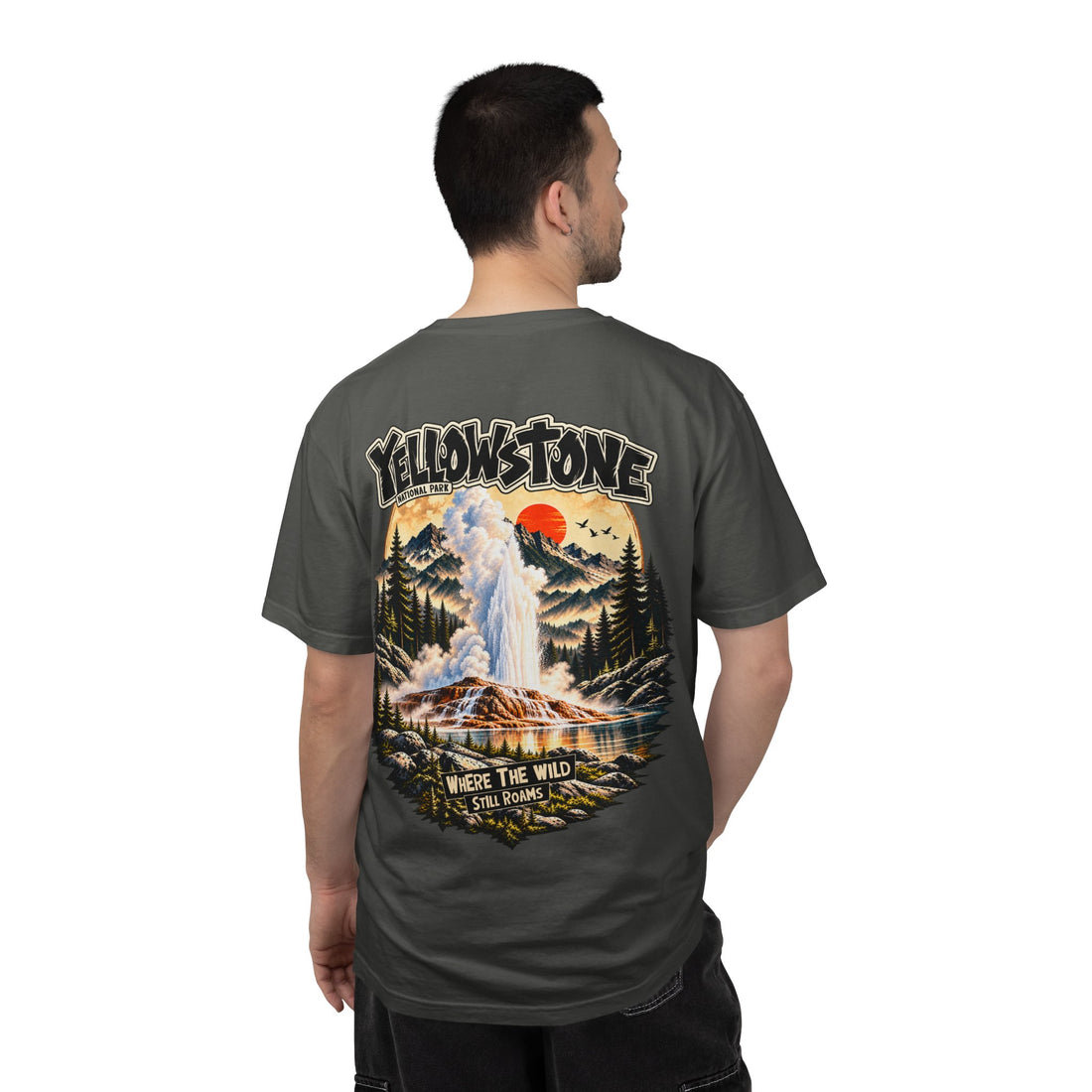Yellowstone Old Faithful – Where the Wild Still Roams T-Shirt Model1