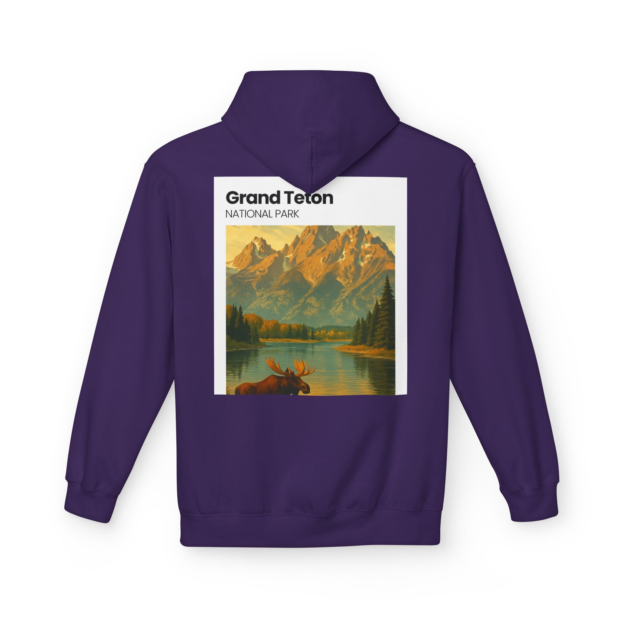 Grand Teton National Park scenic print Hoodie | Moose Lake mountain landscape
