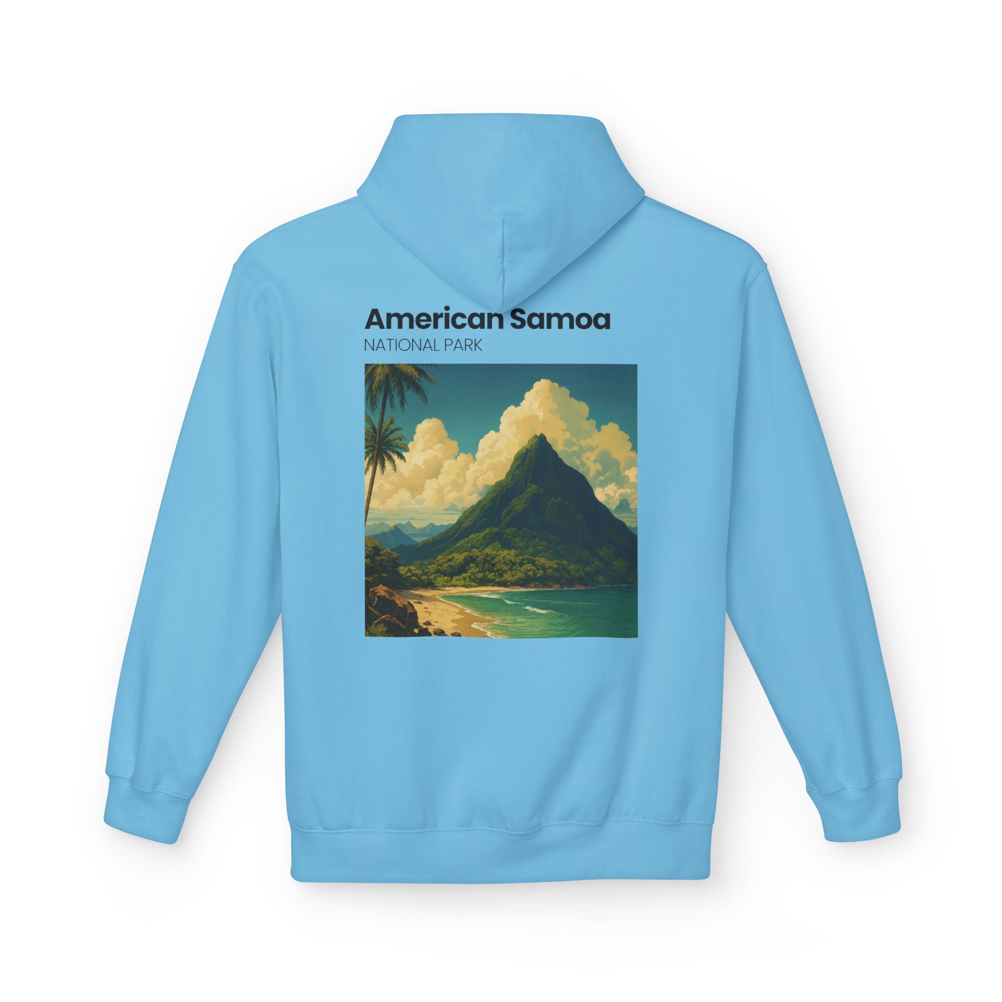 American Samoa National Park Landscape Hoodie | Vintage Tropical Island Print