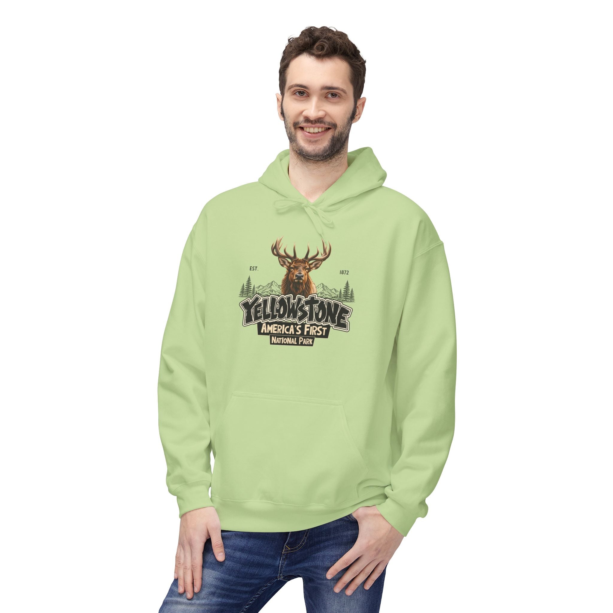 Yellowstone Elk – Where the Wild Still Roams Hoodie Model2
