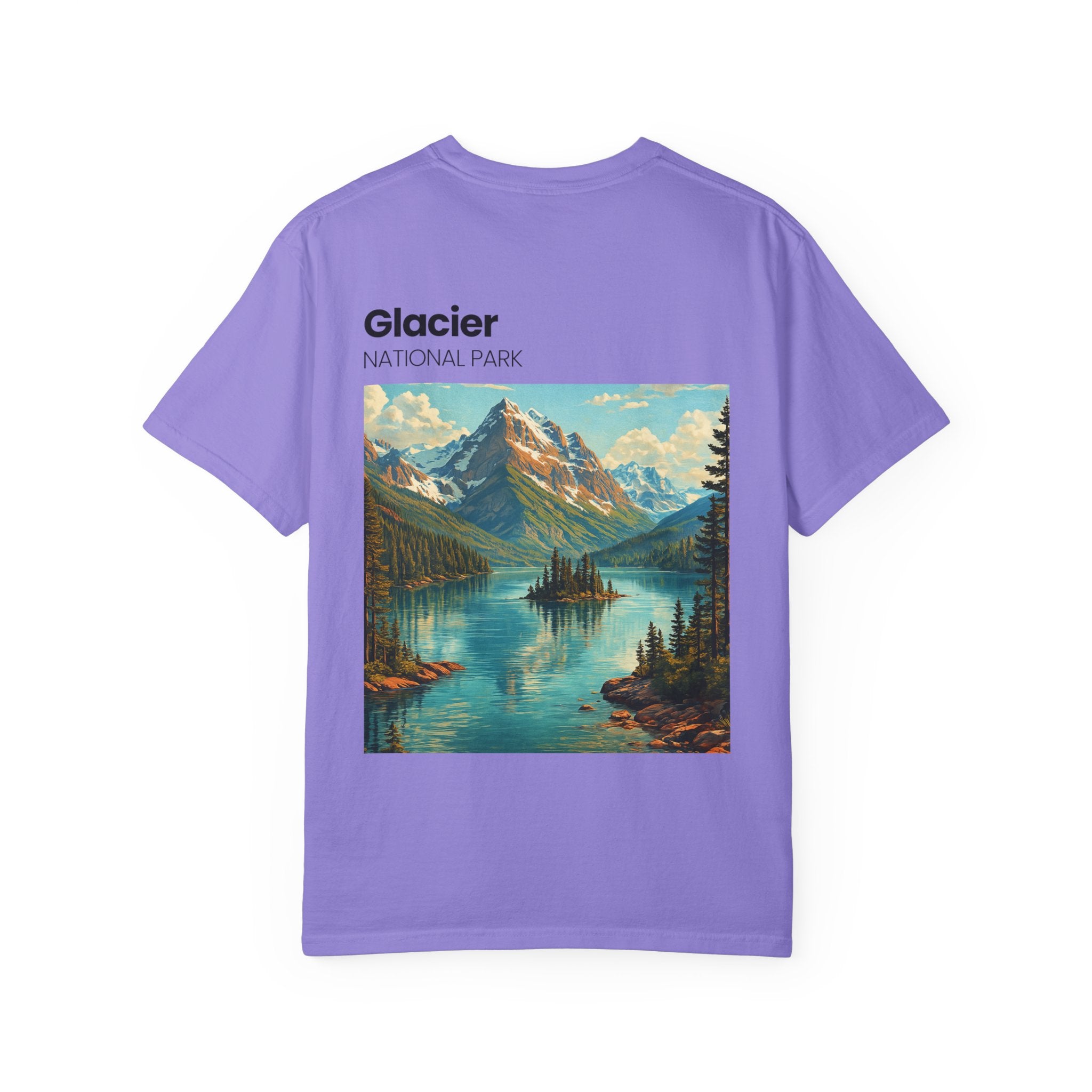 Glacier National Park Landscape T-shirt | Vintage Mountain Lake Tee