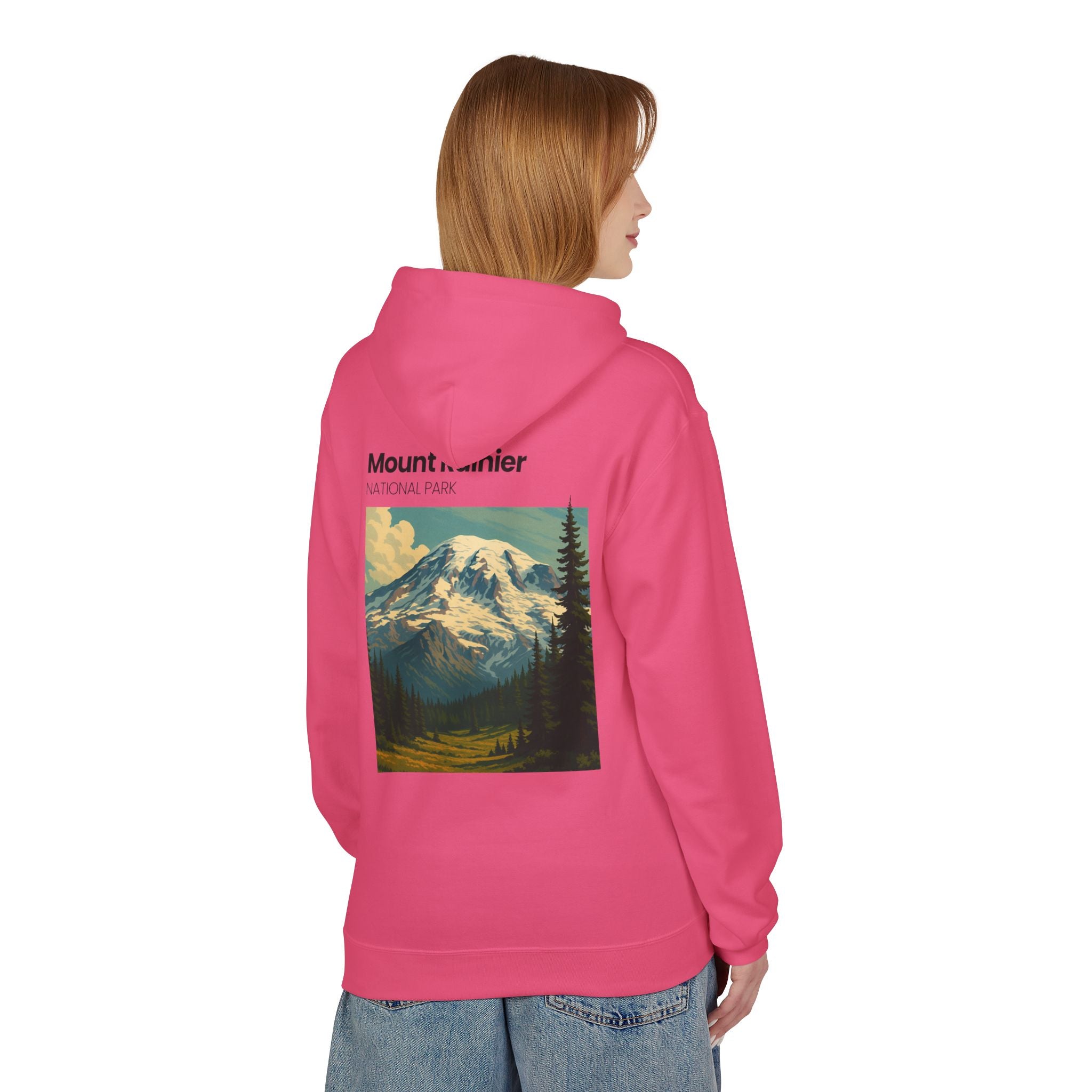 Mount Rainier National Park Hoodie | Vintage Landscape Mountain Design