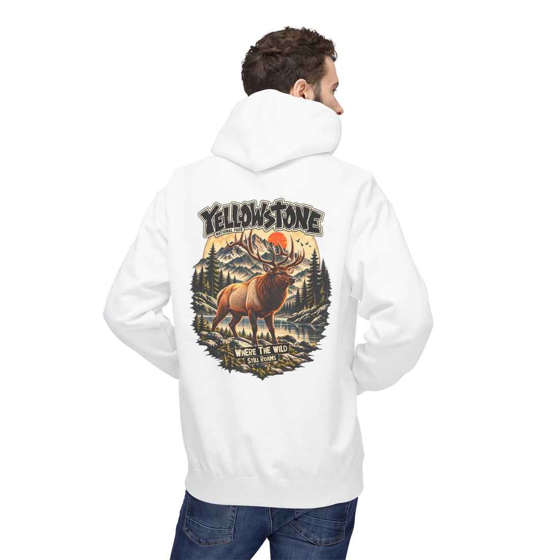 Yellowstone Elk – Where the Wild Still Roams Hoodie Model2