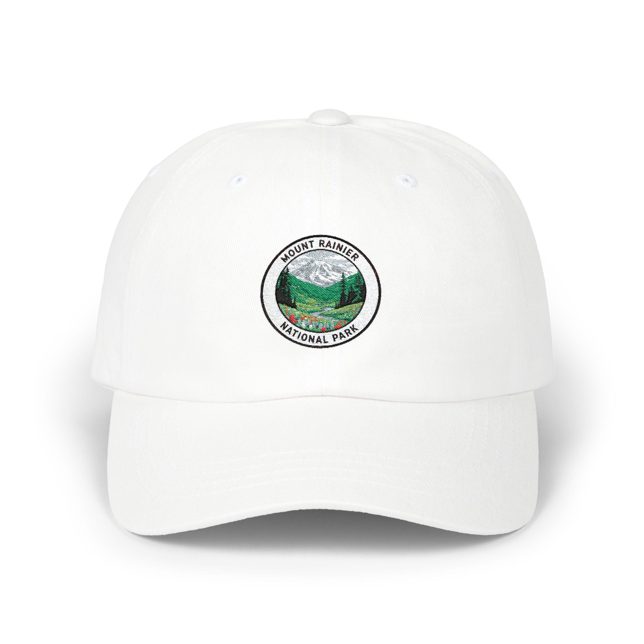 Mountains Rainier National Park patch Classic Dad Cap | embroidered hiking hat