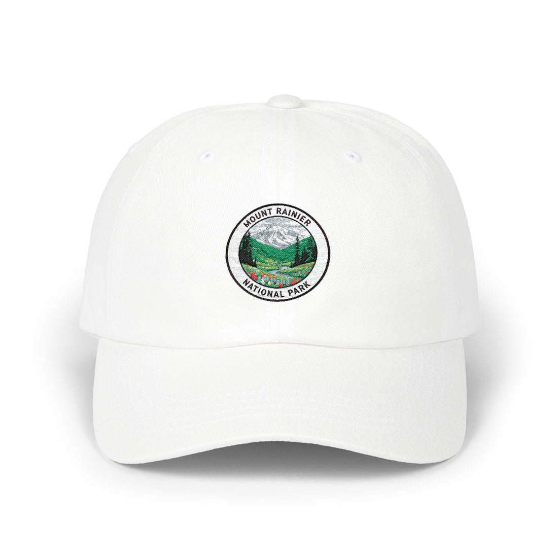 Mountains Rainier National Park patch Classic Dad Cap | embroidered hiking hat