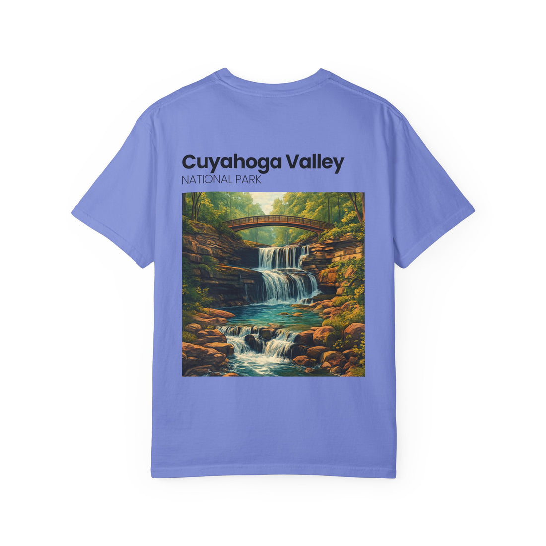 Cuyahoga Valley Waterfall Illustration T-Shirt | National Park Landscape