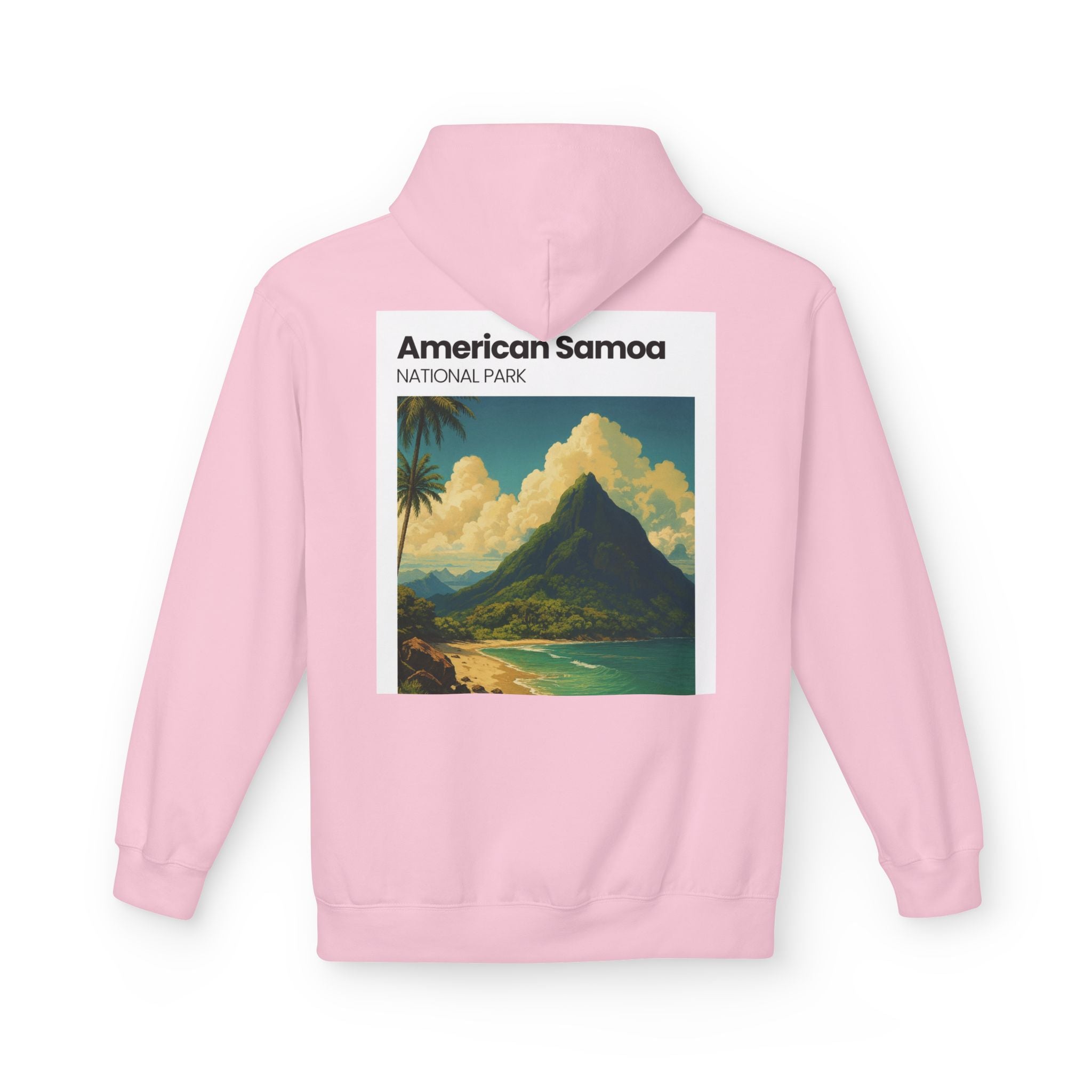 American Samoa National Park Landscape Hoodie | Vintage Tropical Island Print