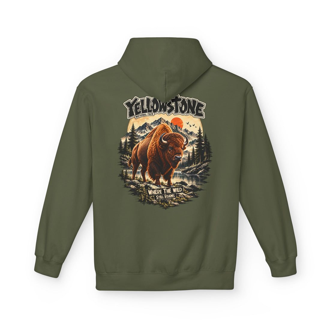 Yellowstone Bison – Where the Wild Still Roams Hoodie Model3