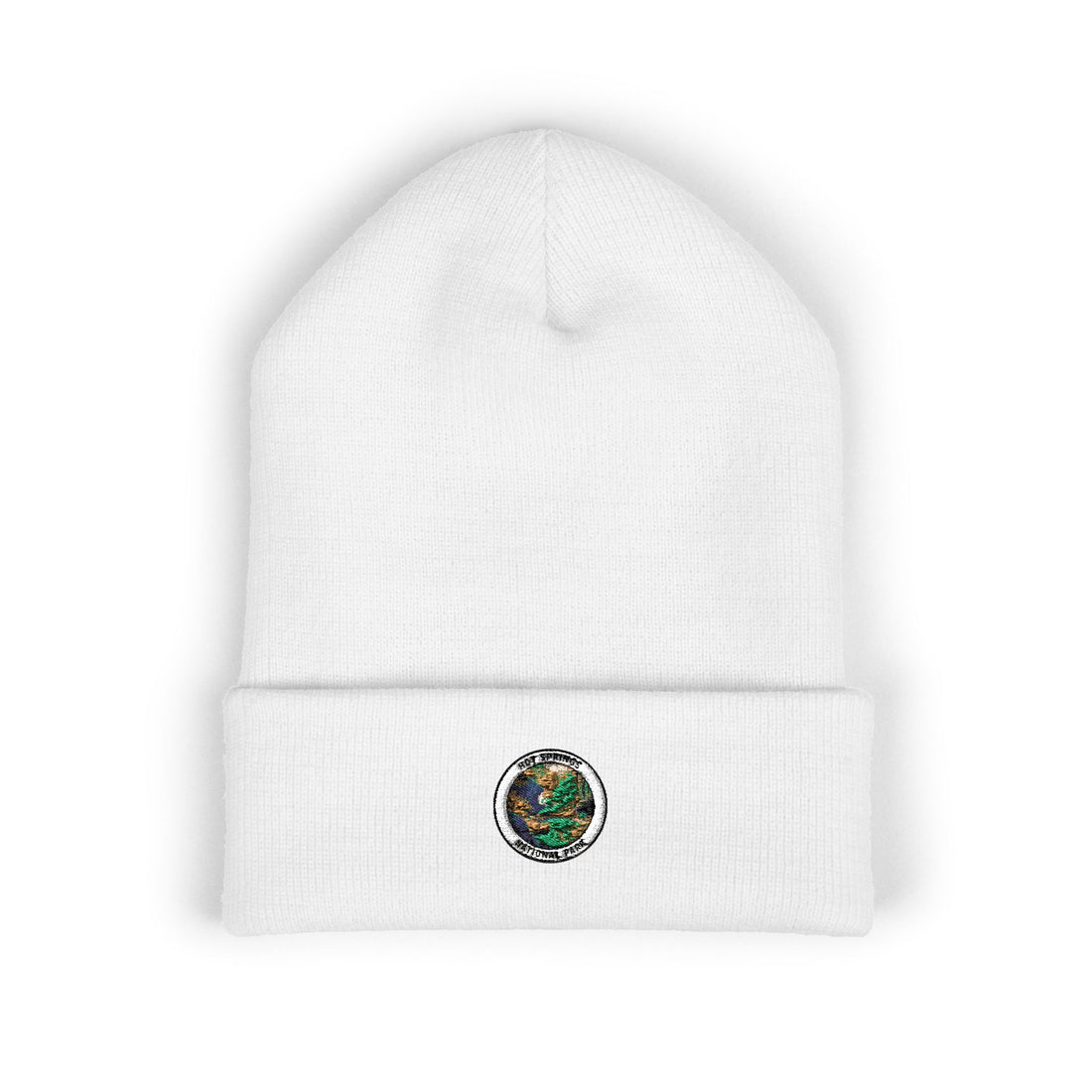 Green Earth Globe Embroidered Beanie | Eco Planet Cuff Hat