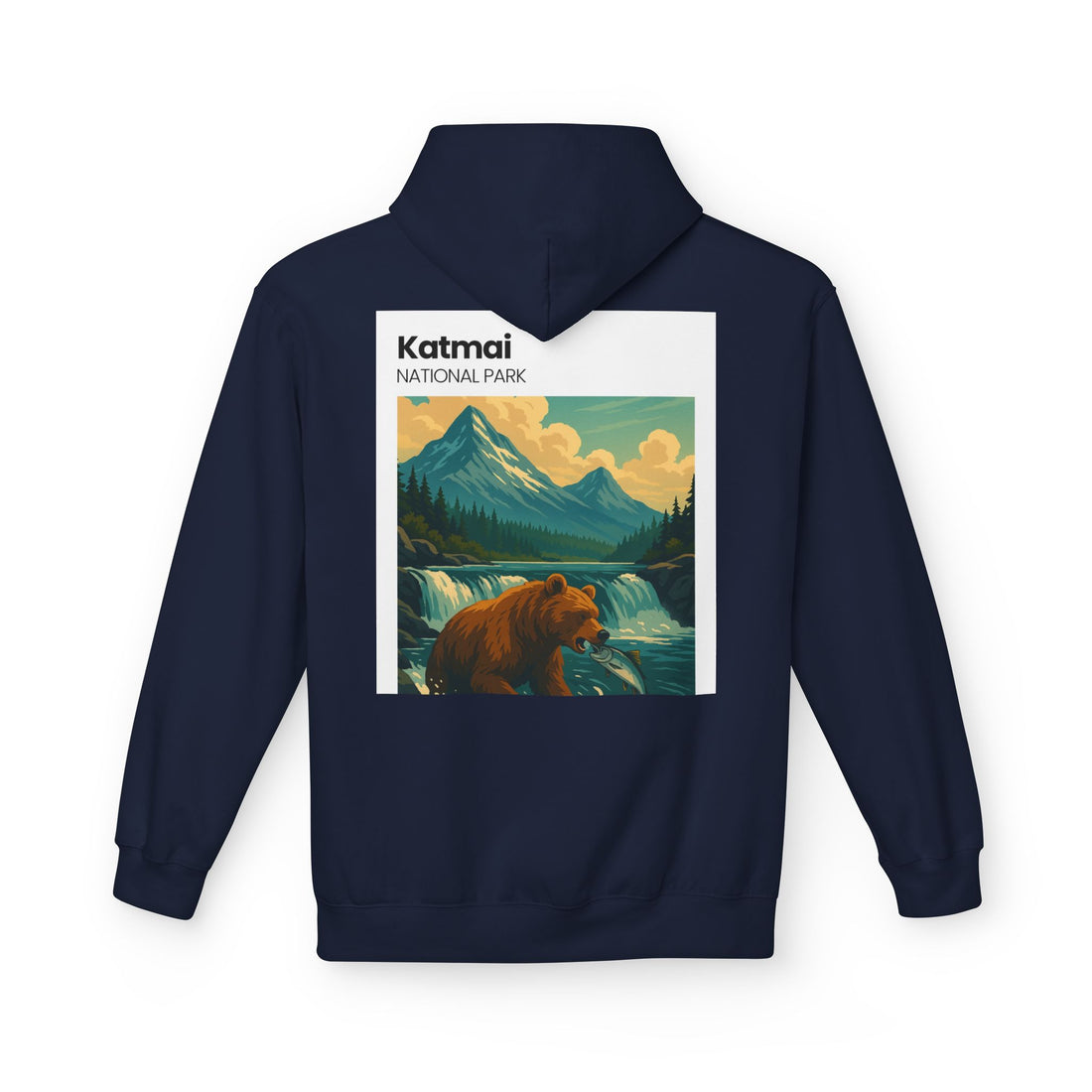 Katmai National Park Bear Hoodie | Vintage Wilderness Landscape
