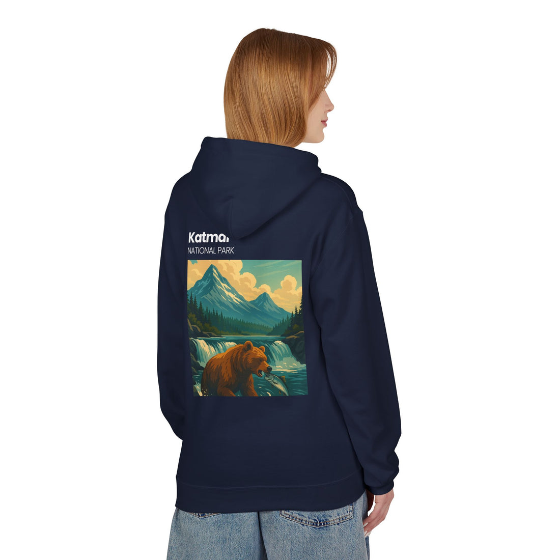 Katmai National Park Bear Hoodie | Vintage Wilderness Landscape