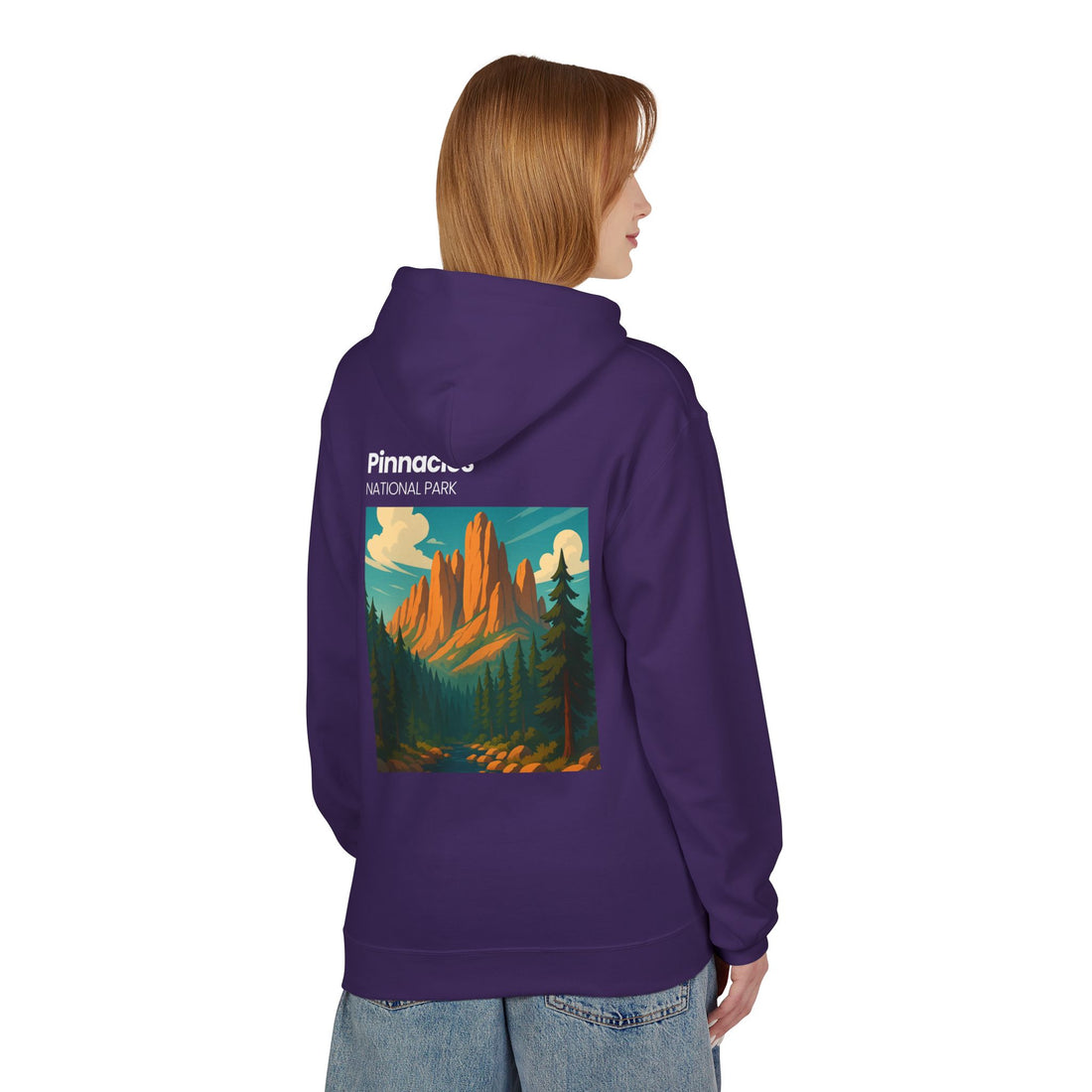 Pinnacles National Park vintage poster Hoodie | Mountain landscape camp retro