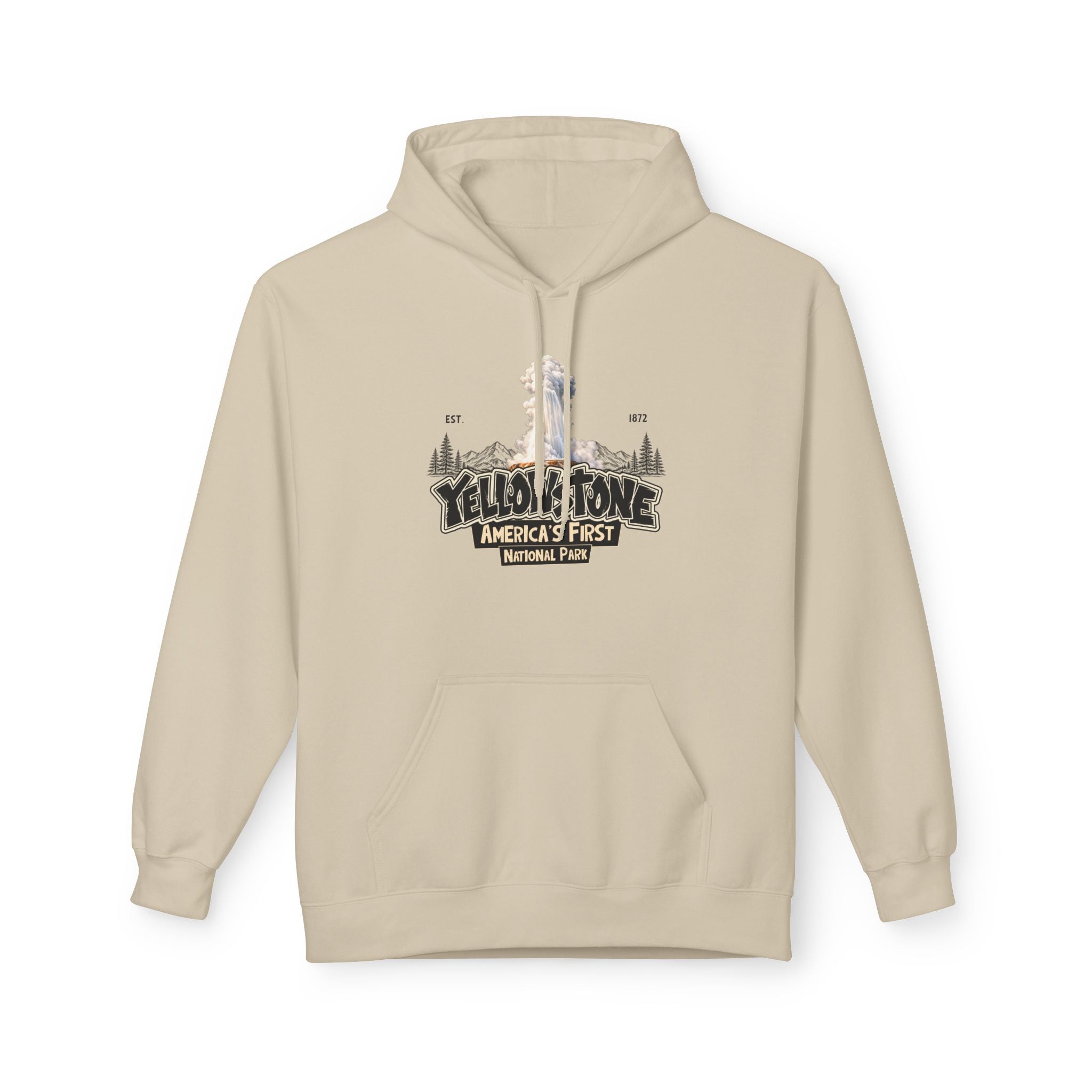 Yellowstone Old Faithful – Where the Wild Still Roams Hoodie Model2
