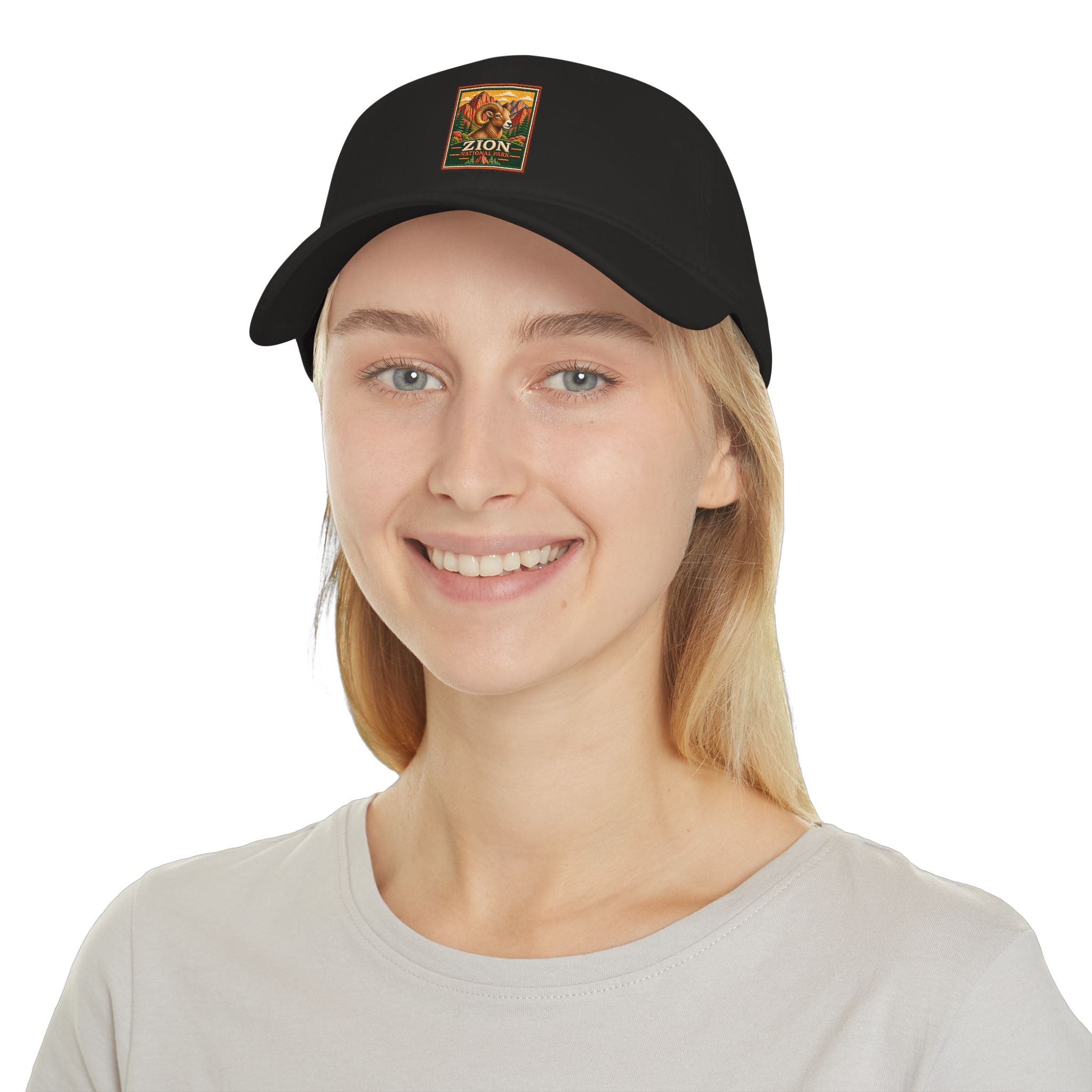 Bighorn Sheep Zion National Park Vintage Graphic Cap square logo