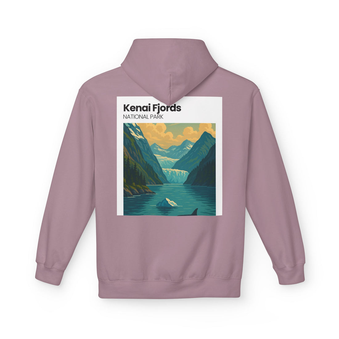 Kenai Fjords National Park landscape Hoodie | Alaska fjord vintage poster