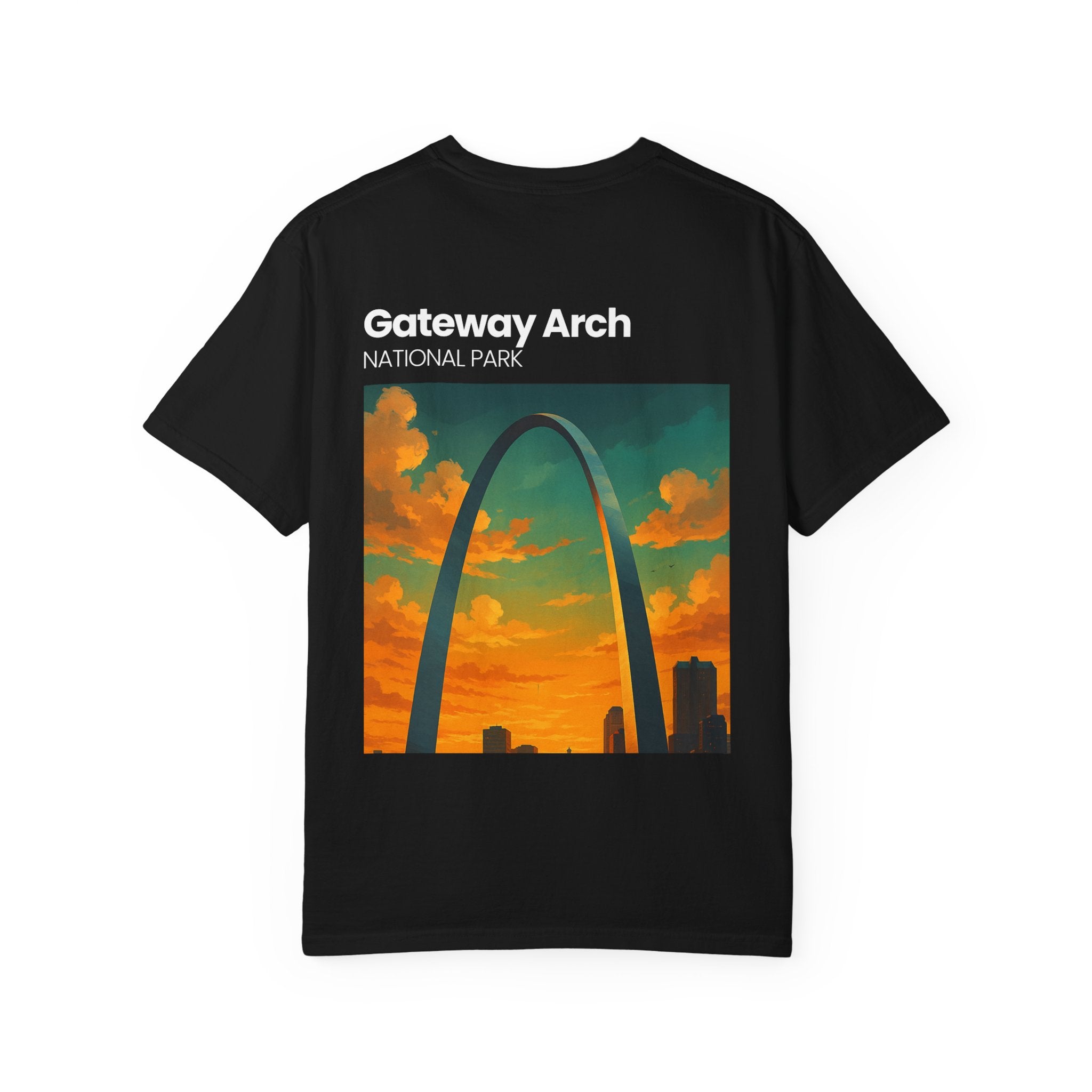 Gateway Arch National Park T-Shirt | St. Louis Skyline Sunset
