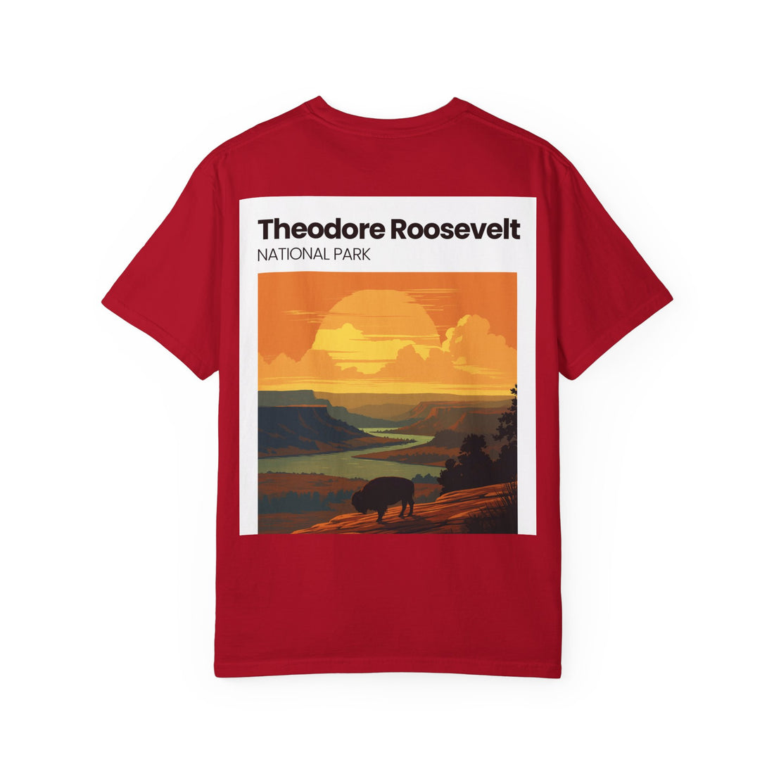 Theodore Roosevelt National Park Sunset T-shirt | Buffalo Landscape Tee