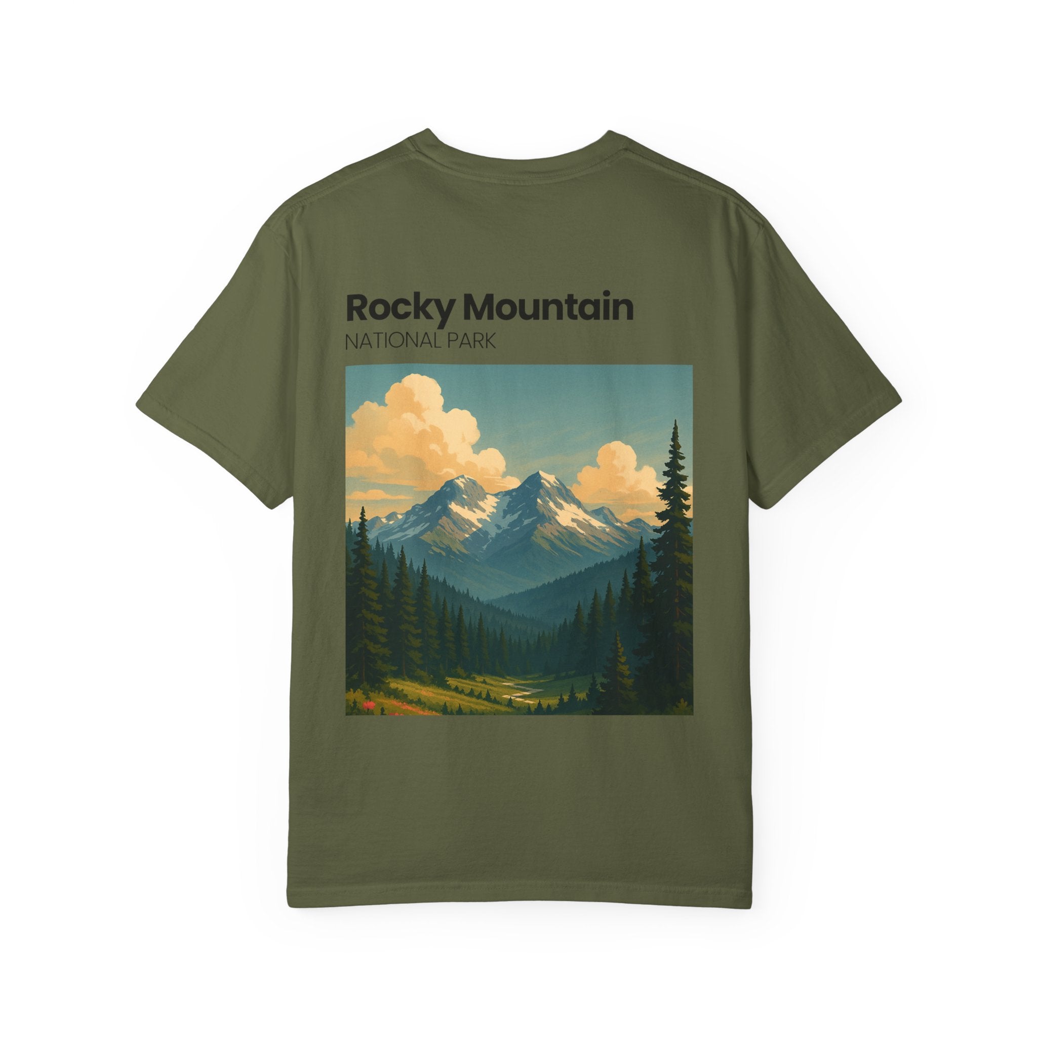 Rocky Mountain National Park Vintage Poster T-shirt | Mountain Landscape Tee