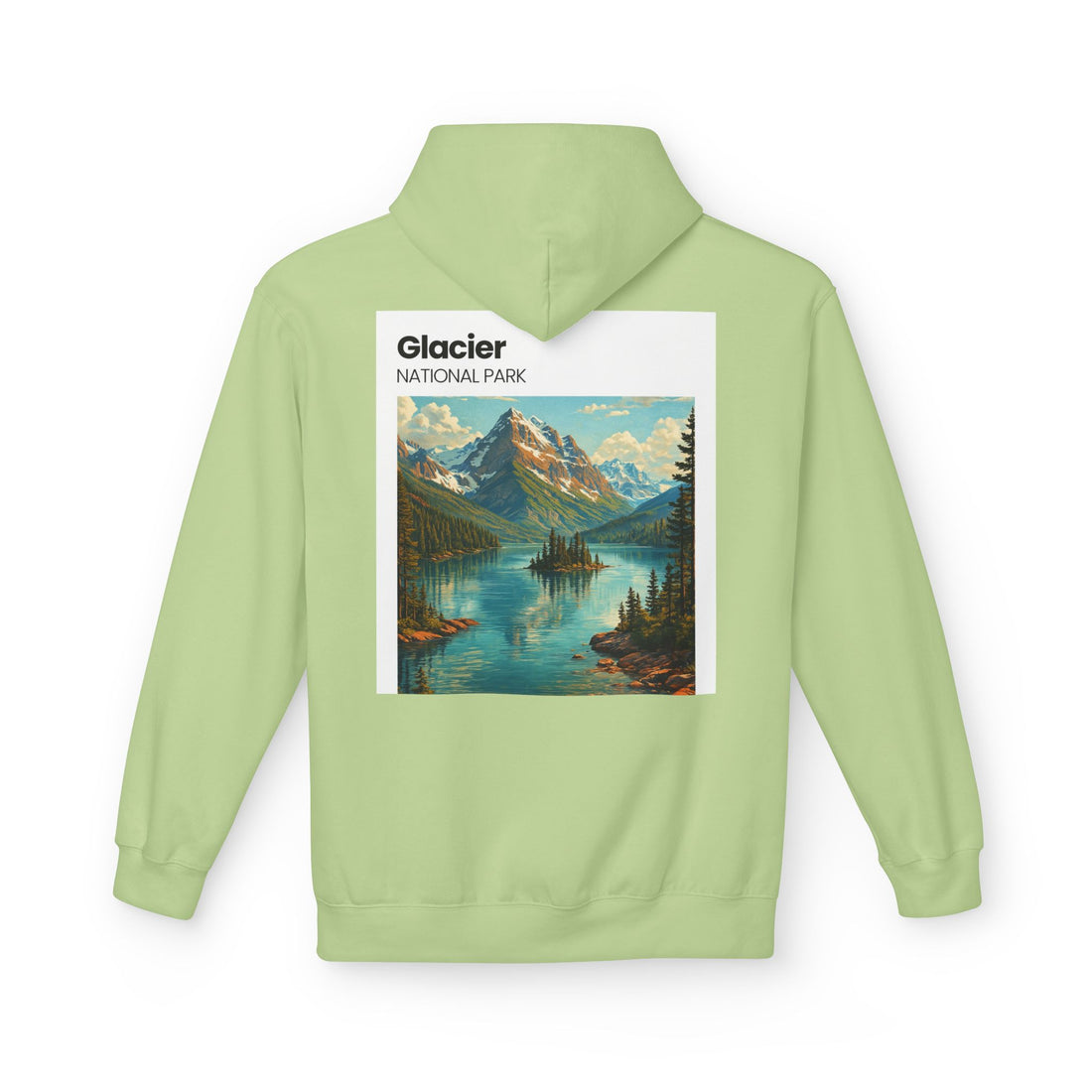 Glacier National Park landscape Hoodie | Retro mountain lake design