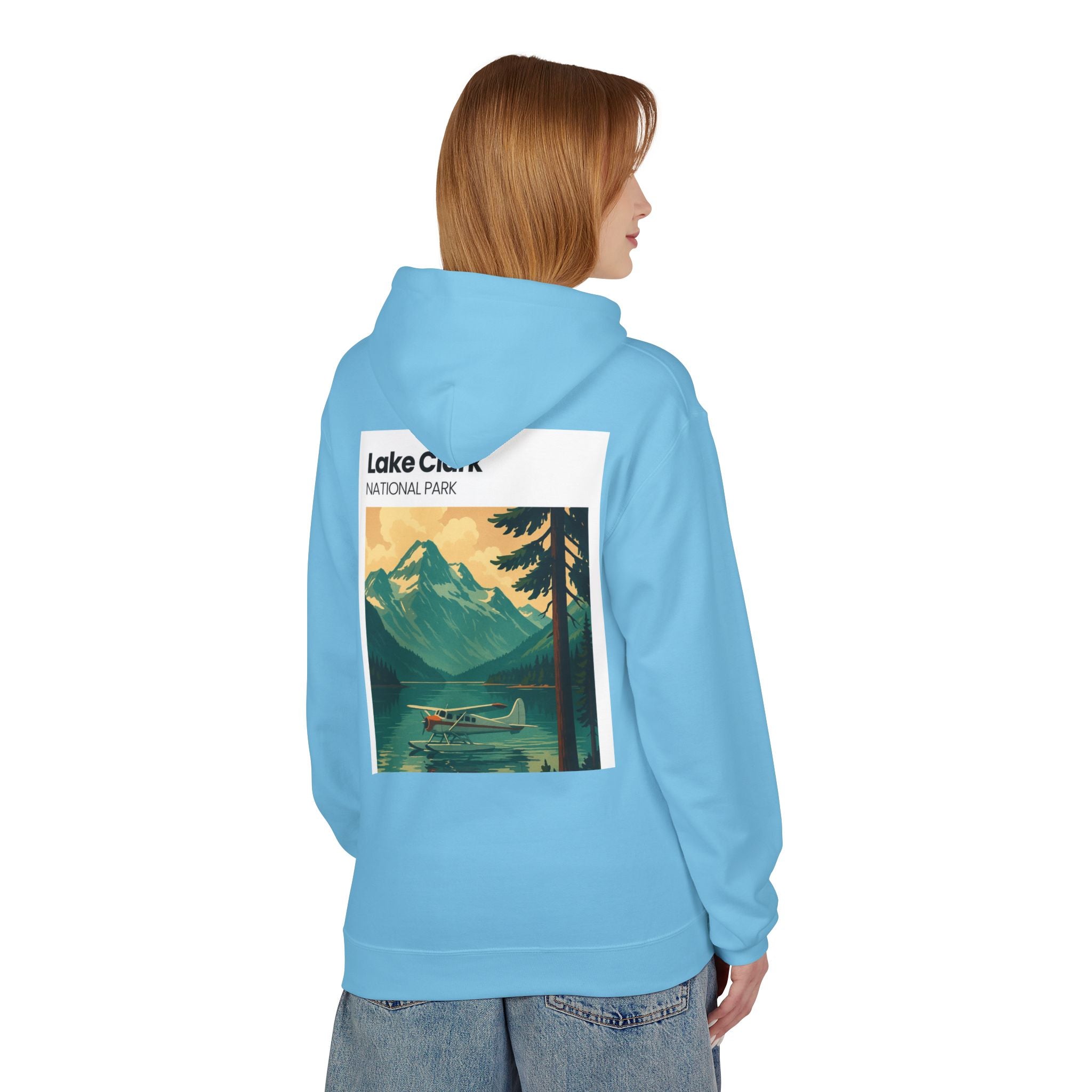 Lake Clark National Park vintage landscape Hoodie | Mountain Lake Seaplane