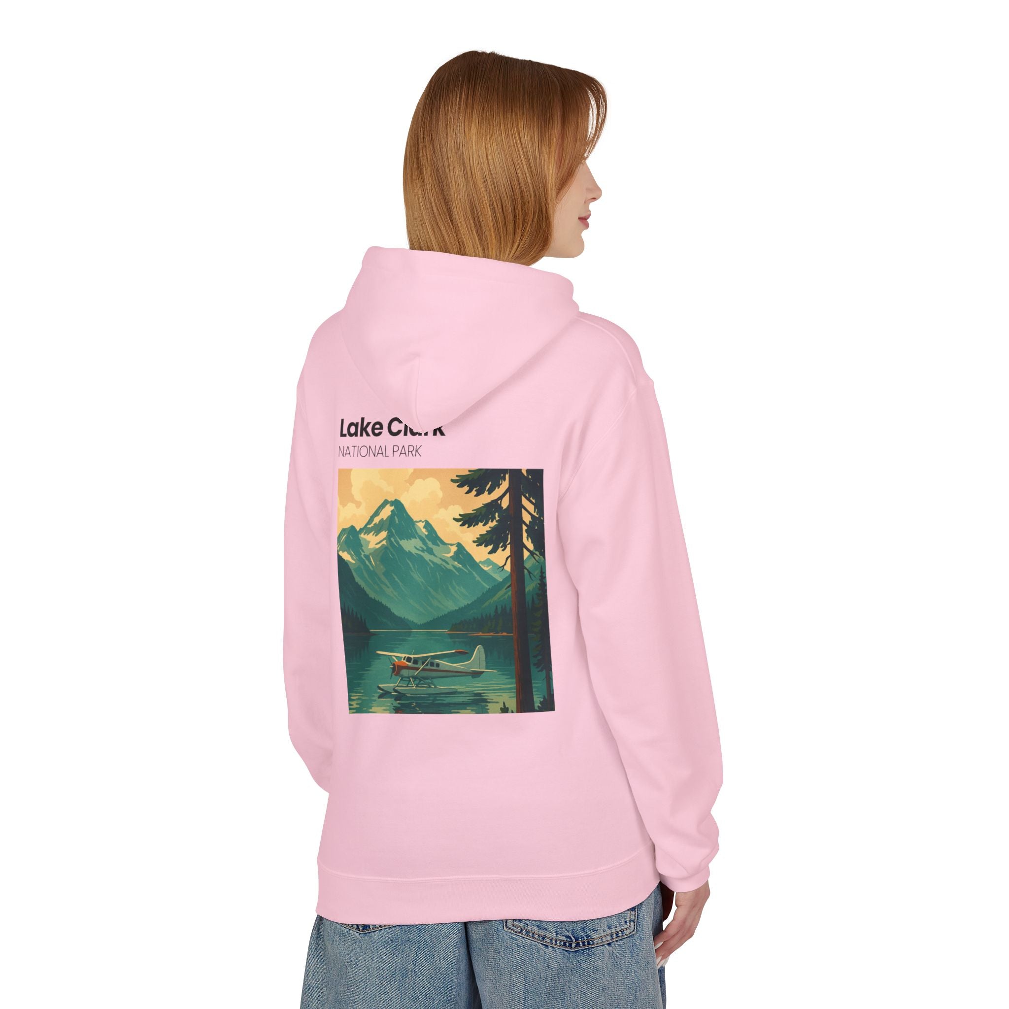 Lake Clark National Park vintage landscape Hoodie | Mountain Lake Seaplane