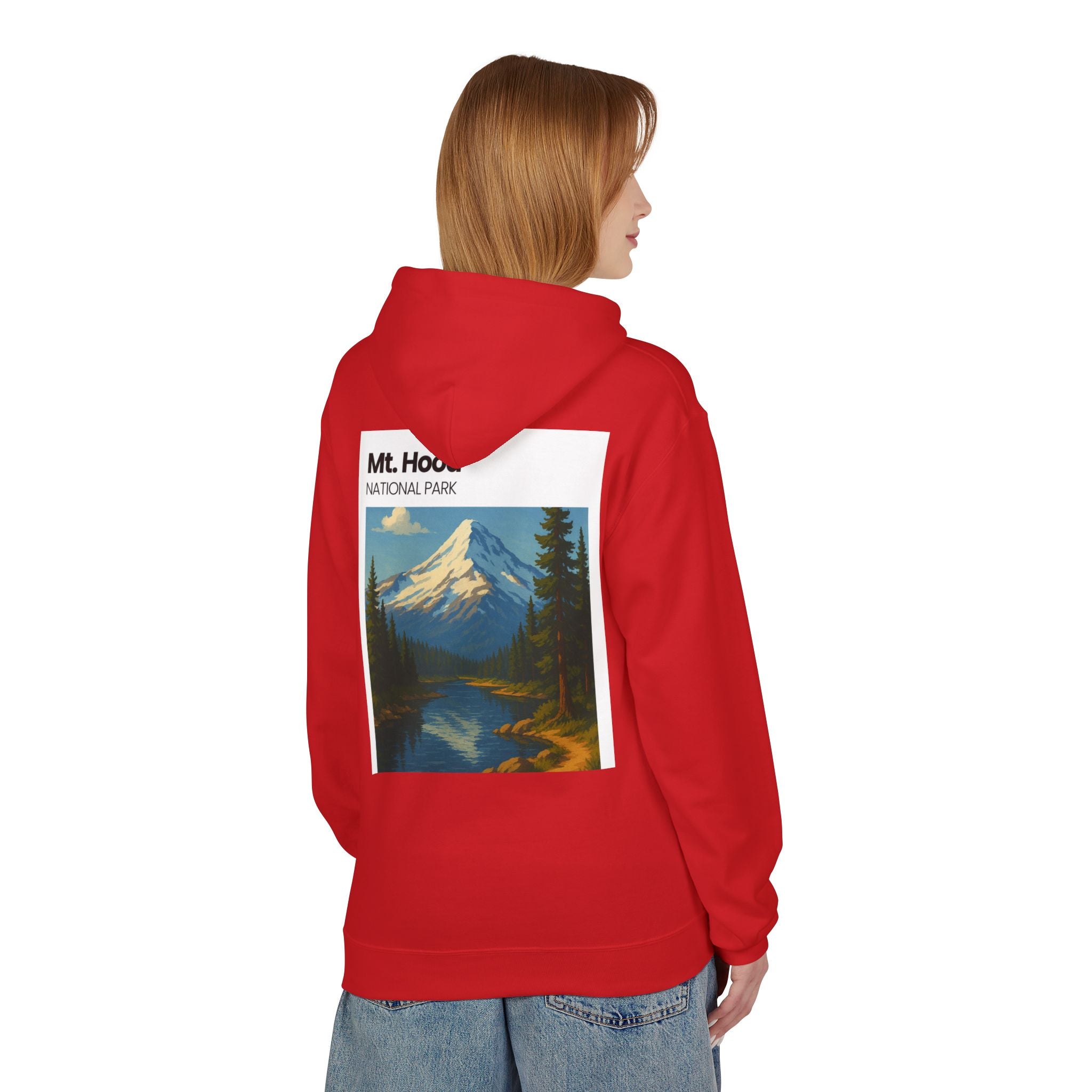 Mt. Hood National Park landscape Hoodie | Vintage mountain poster design