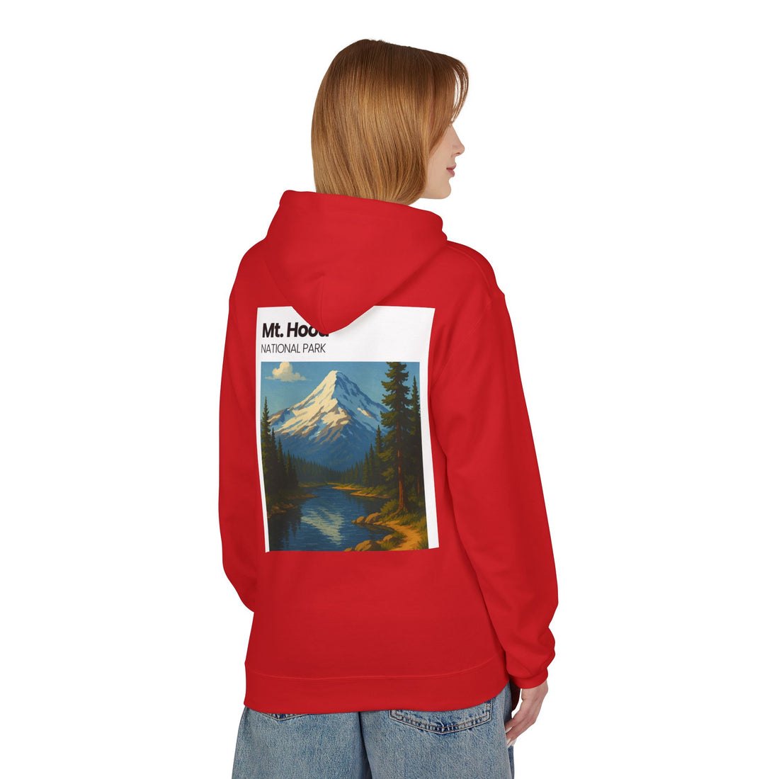 Mt. Hood National Park landscape Hoodie | Vintage mountain poster design