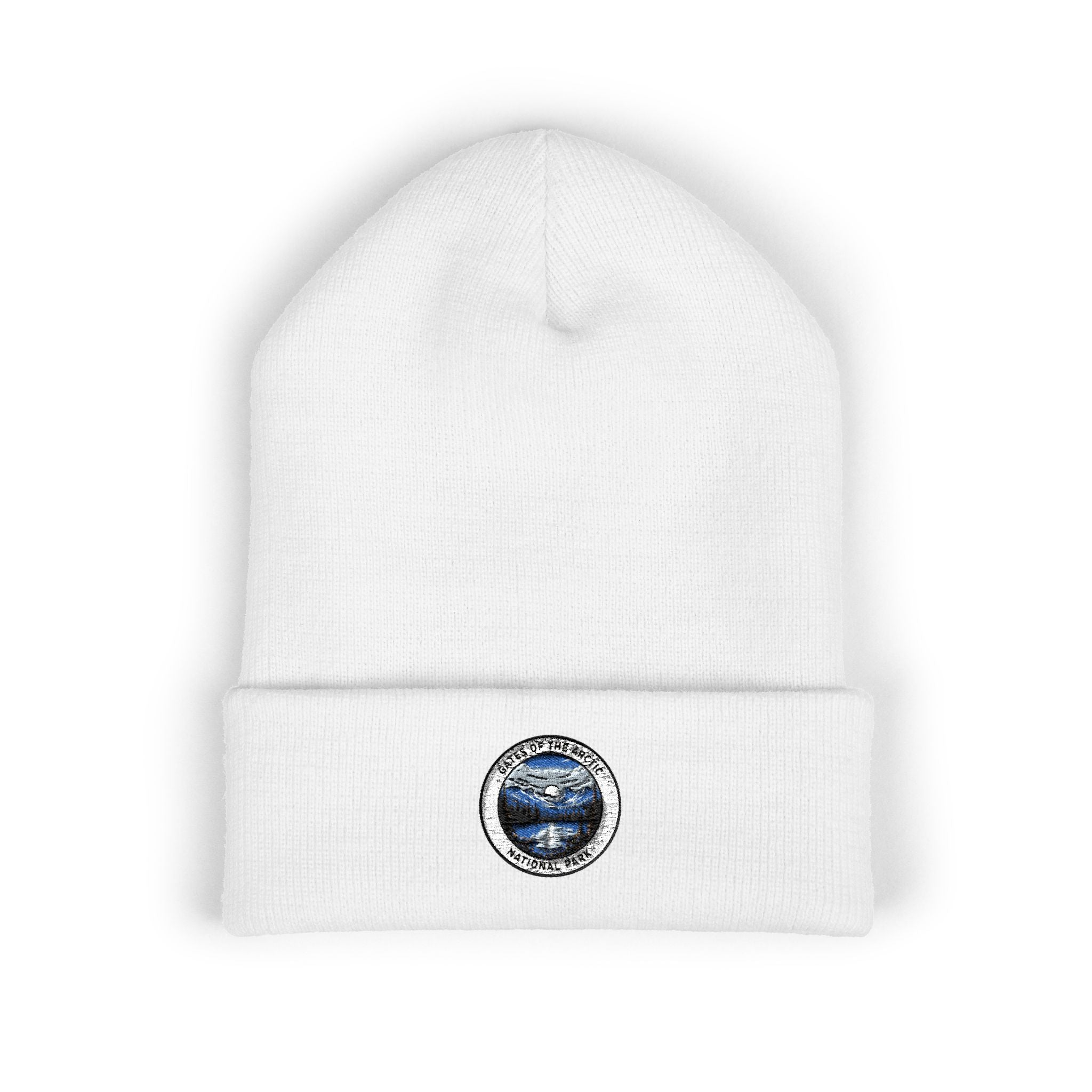 Blue Marble Planet Embroidered Beanie | Cuffed Knit Hat