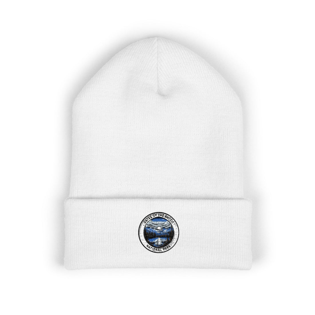 Blue Marble Planet Embroidered Beanie | Cuffed Knit Hat