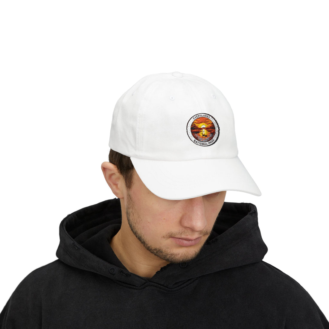 Sunset Beach Circle logo Dad Cap | Vintage Ocean Patch