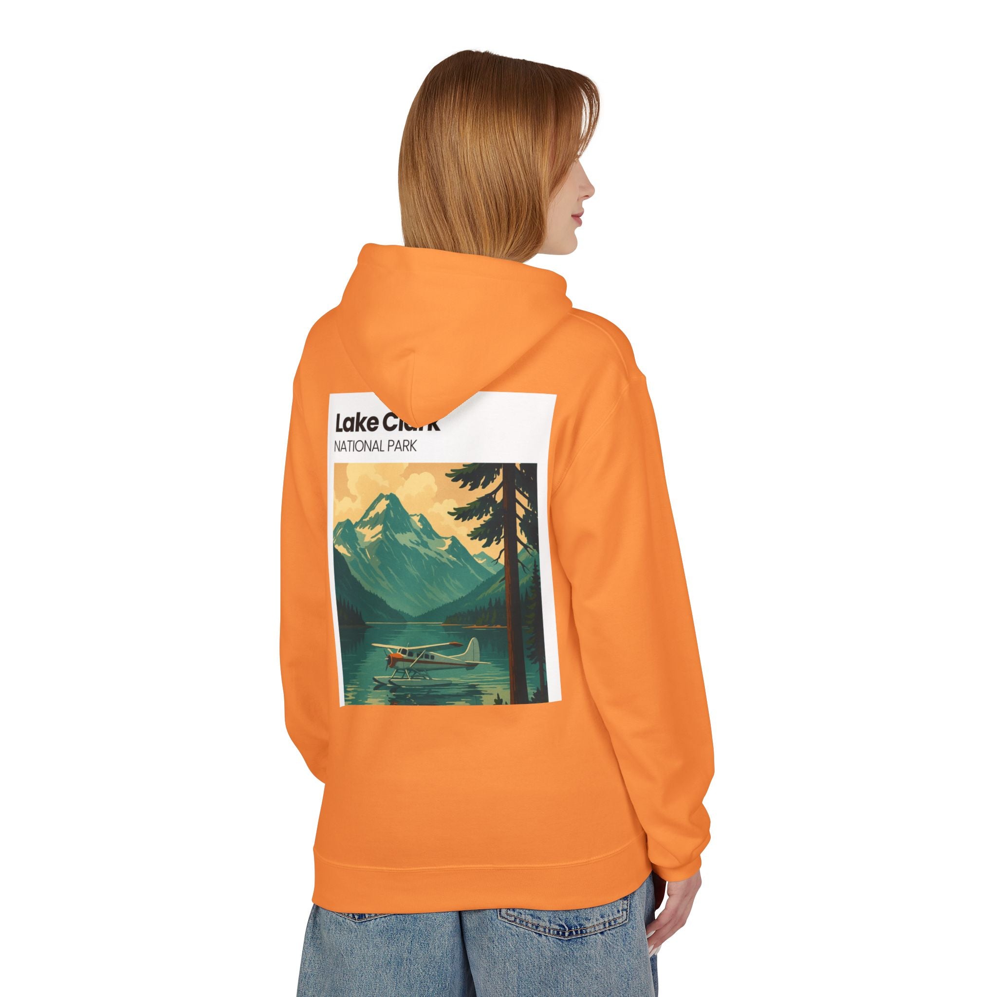 Lake Clark National Park vintage landscape Hoodie | Mountain Lake Seaplane