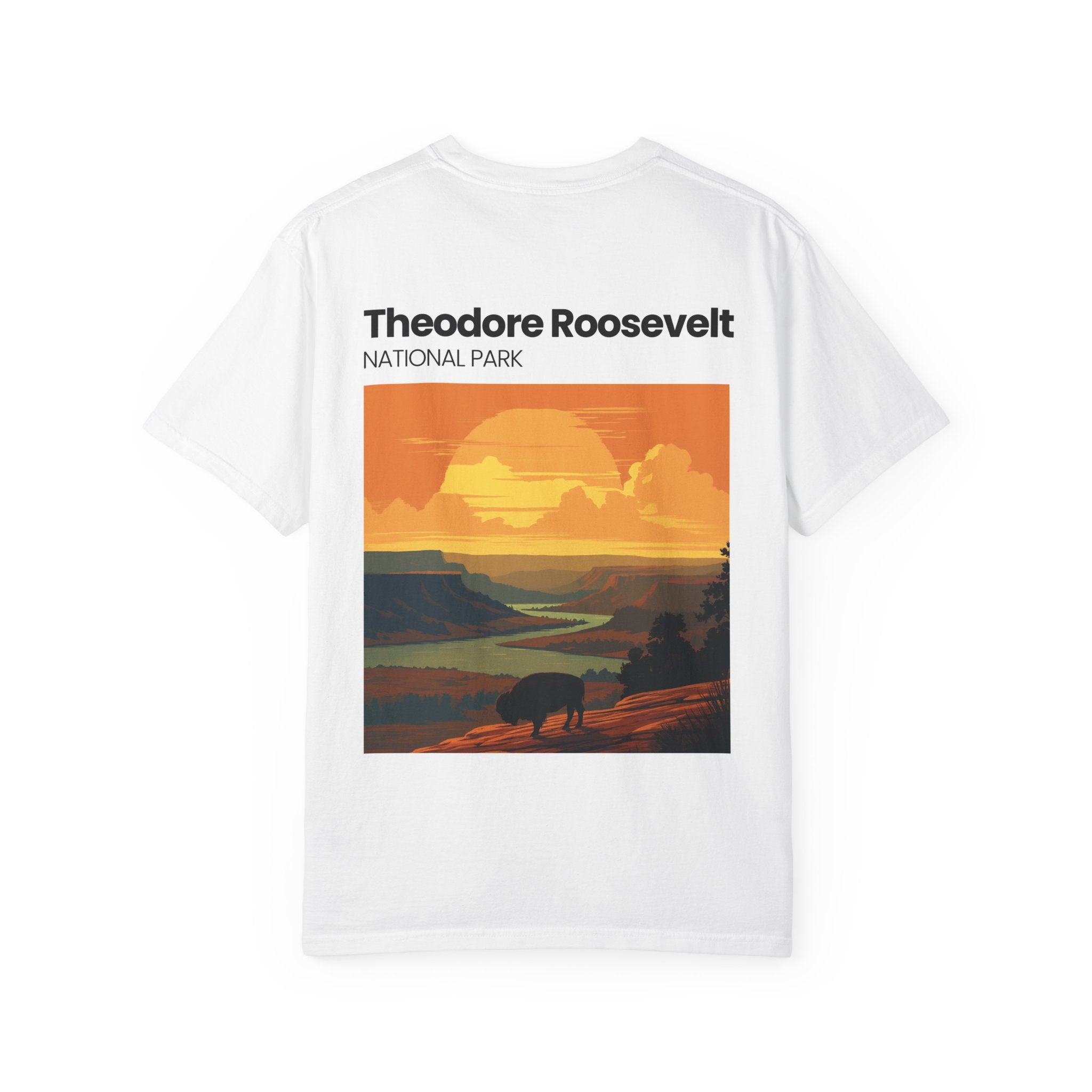 Theodore Roosevelt National Park Sunset T-shirt | Buffalo Landscape Tee