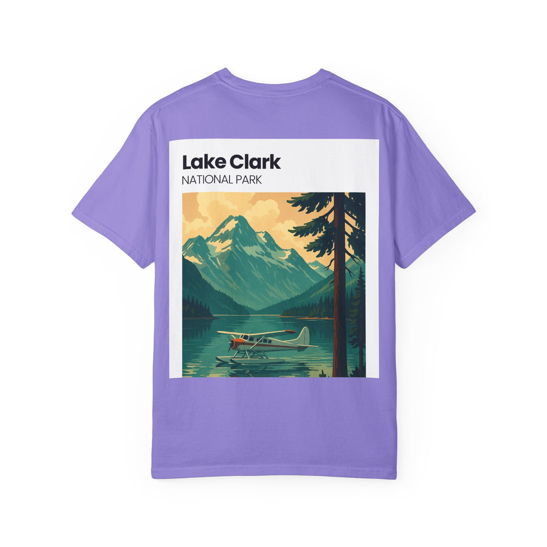 Lake Clark National Park Seaplane Graphic T-shirt | Vintage Travel Poster