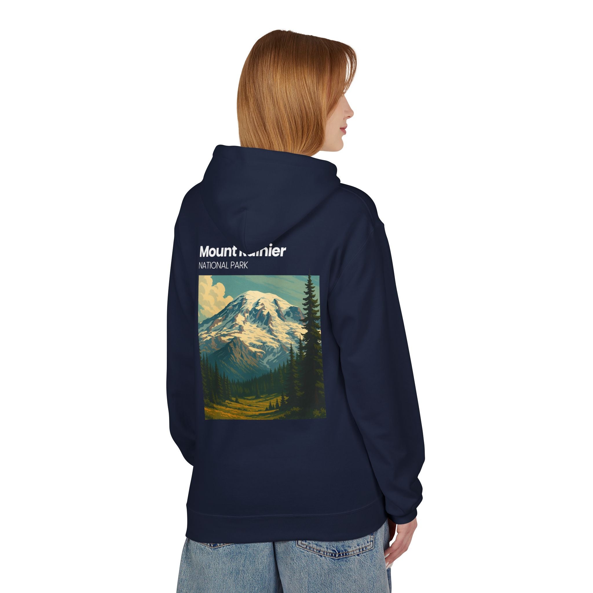 Mount Rainier National Park Hoodie | Vintage Landscape Mountain Design