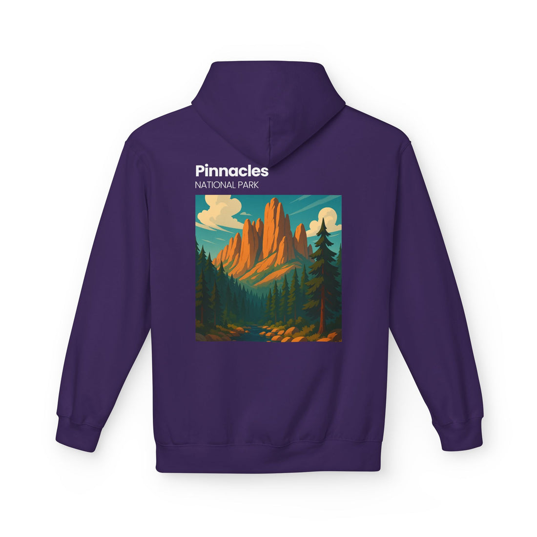Pinnacles National Park vintage poster Hoodie | Mountain landscape camp retro