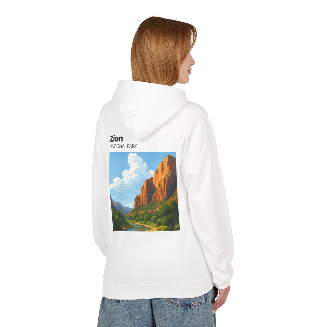Zion National Park landscape Hoodie | Scenic Canyon Poster back print