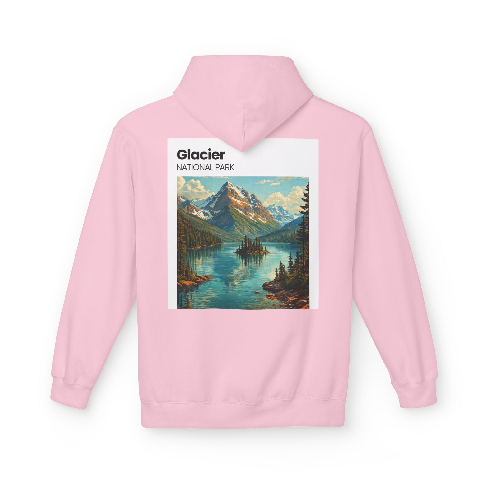 Glacier National Park landscape Hoodie | Retro mountain lake design