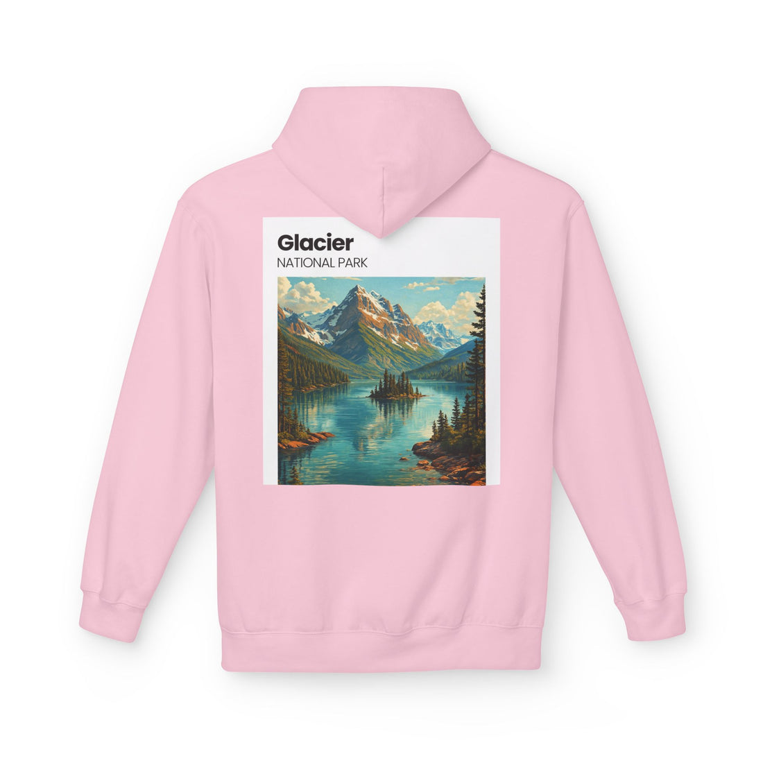 Glacier National Park landscape Hoodie | Retro mountain lake design