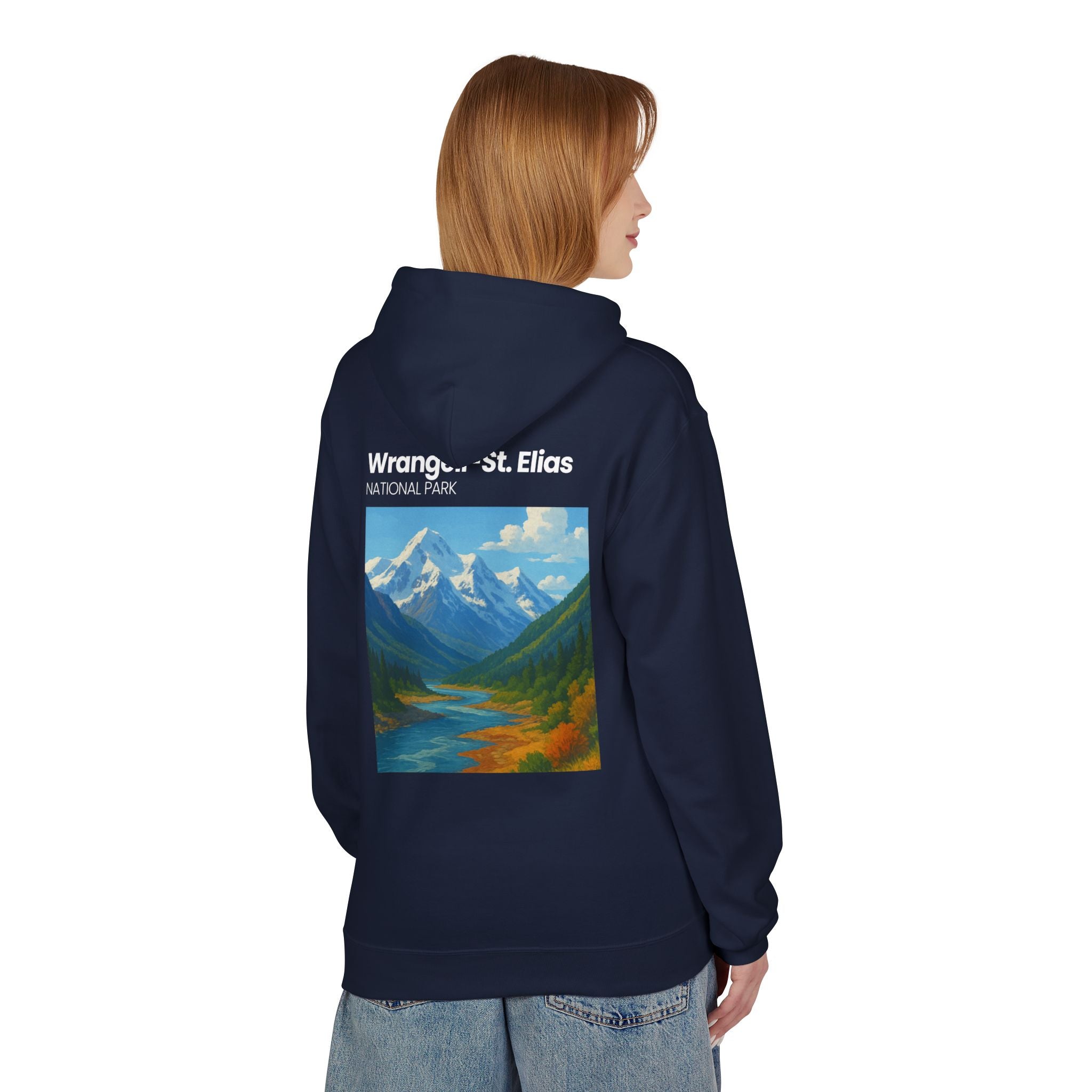 Wrangell–St. Elias National Park landscape Hoodie | Mountain river art