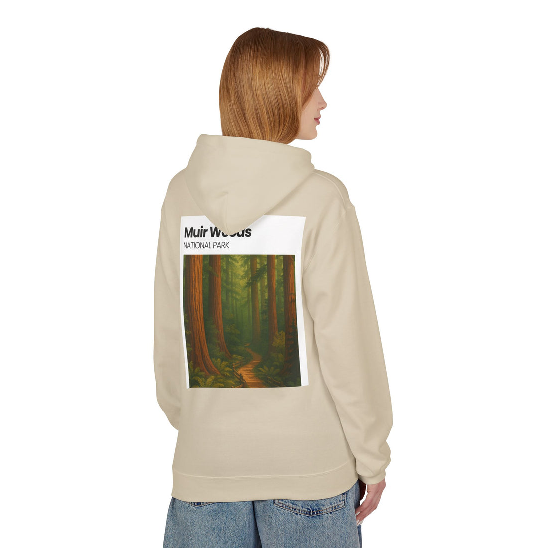 Muir Woods National Park Forest Path Hoodie | Vintage Nature Poster