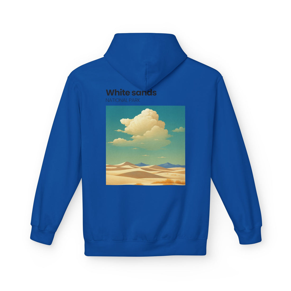 White Sands desert landscape Hoodie | National Park retro poster style