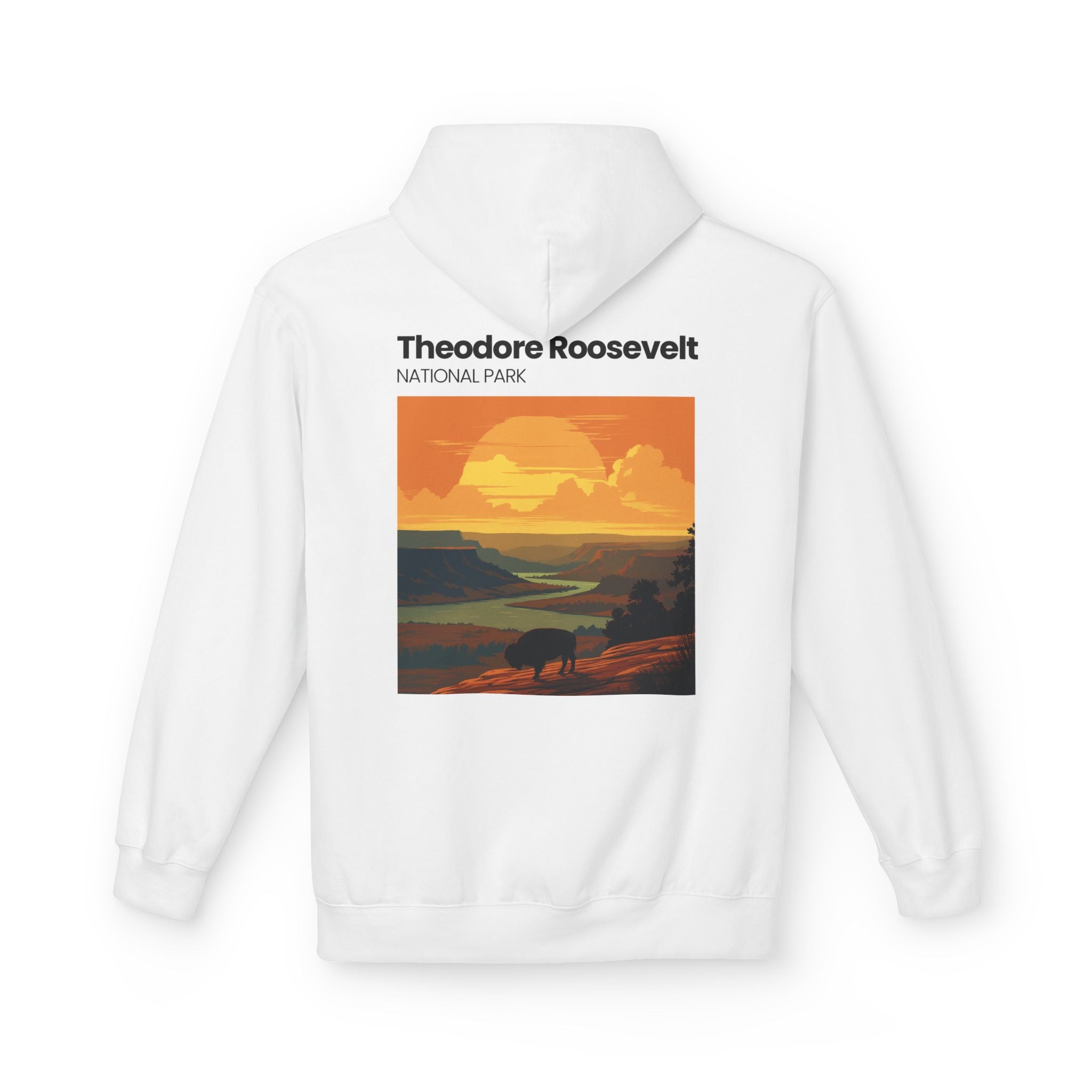 Theodore Roosevelt National Park Hoodie | Vintage Sunset Landscape